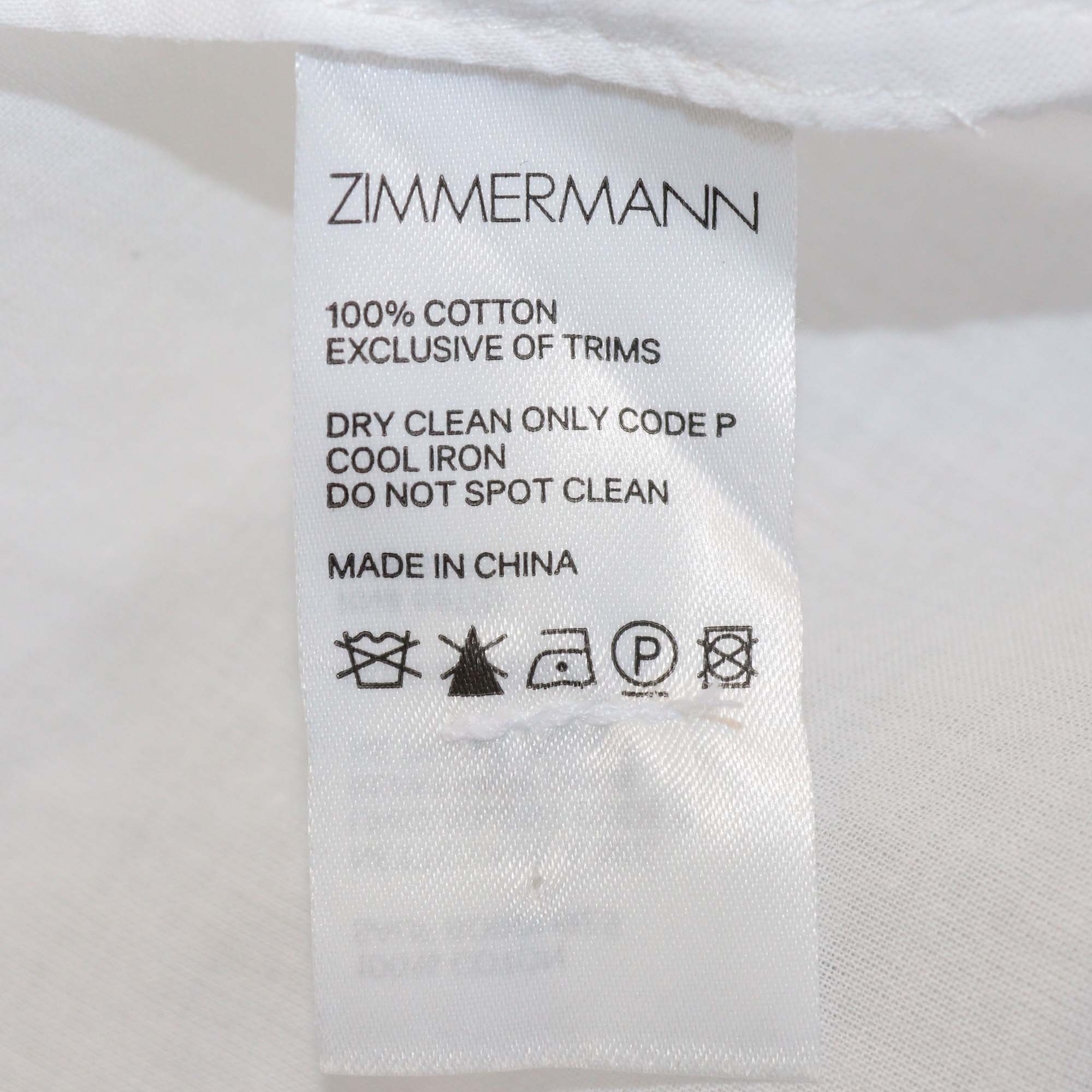 Zimmermann White/Multicolor Cotton Polka Dot Print Strapless Midi Dress