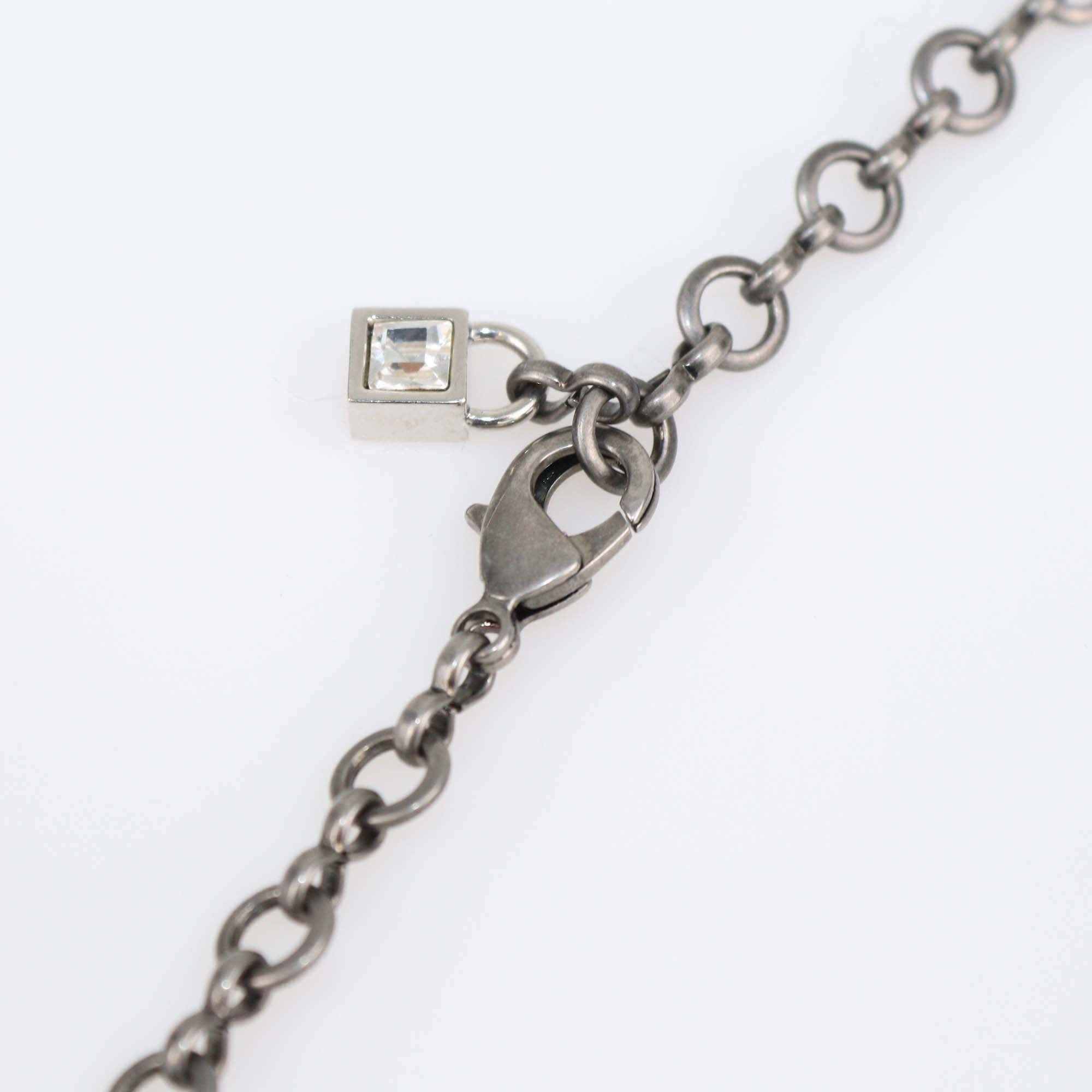 Lanvin Art-Deco Two-Tone Metal Cube Crystal Choker Necklace