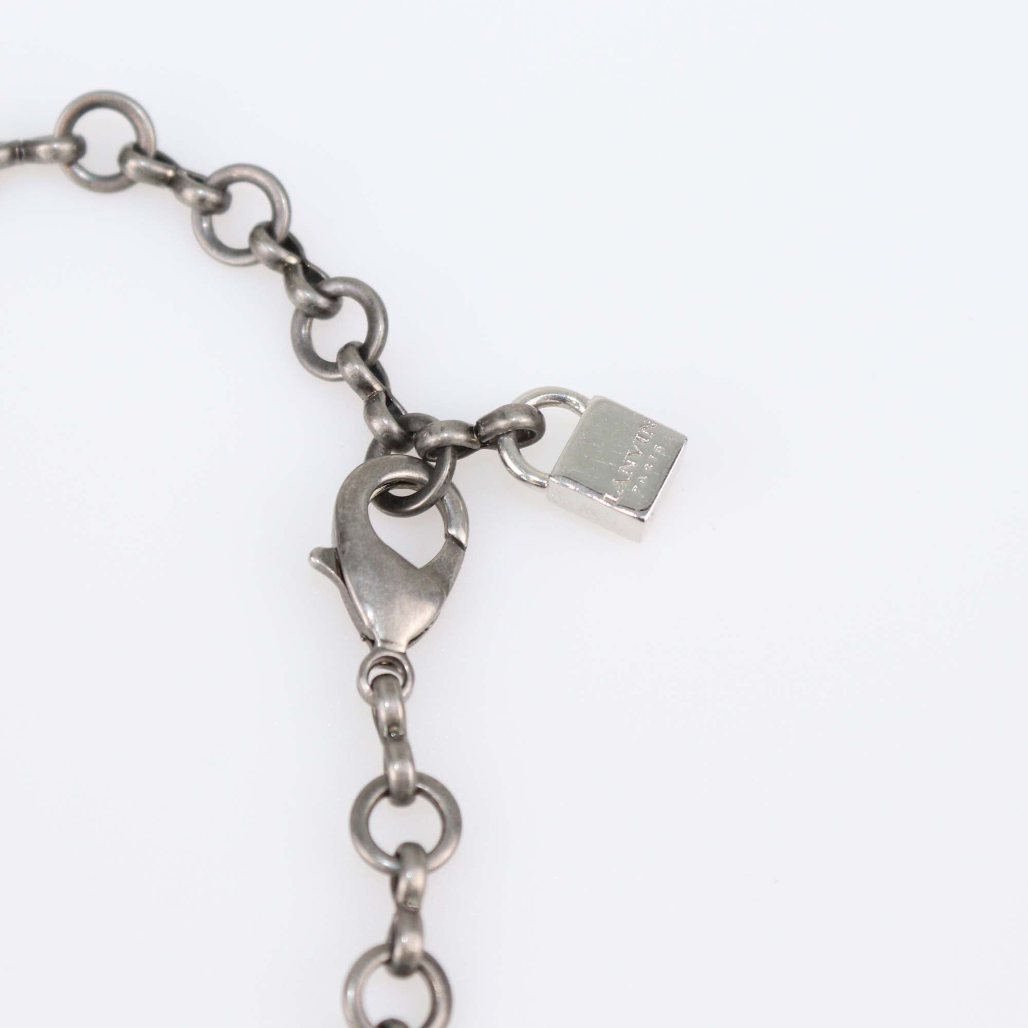 Lanvin Art-Deco Two-Tone Metal Cube Crystal Choker Necklace