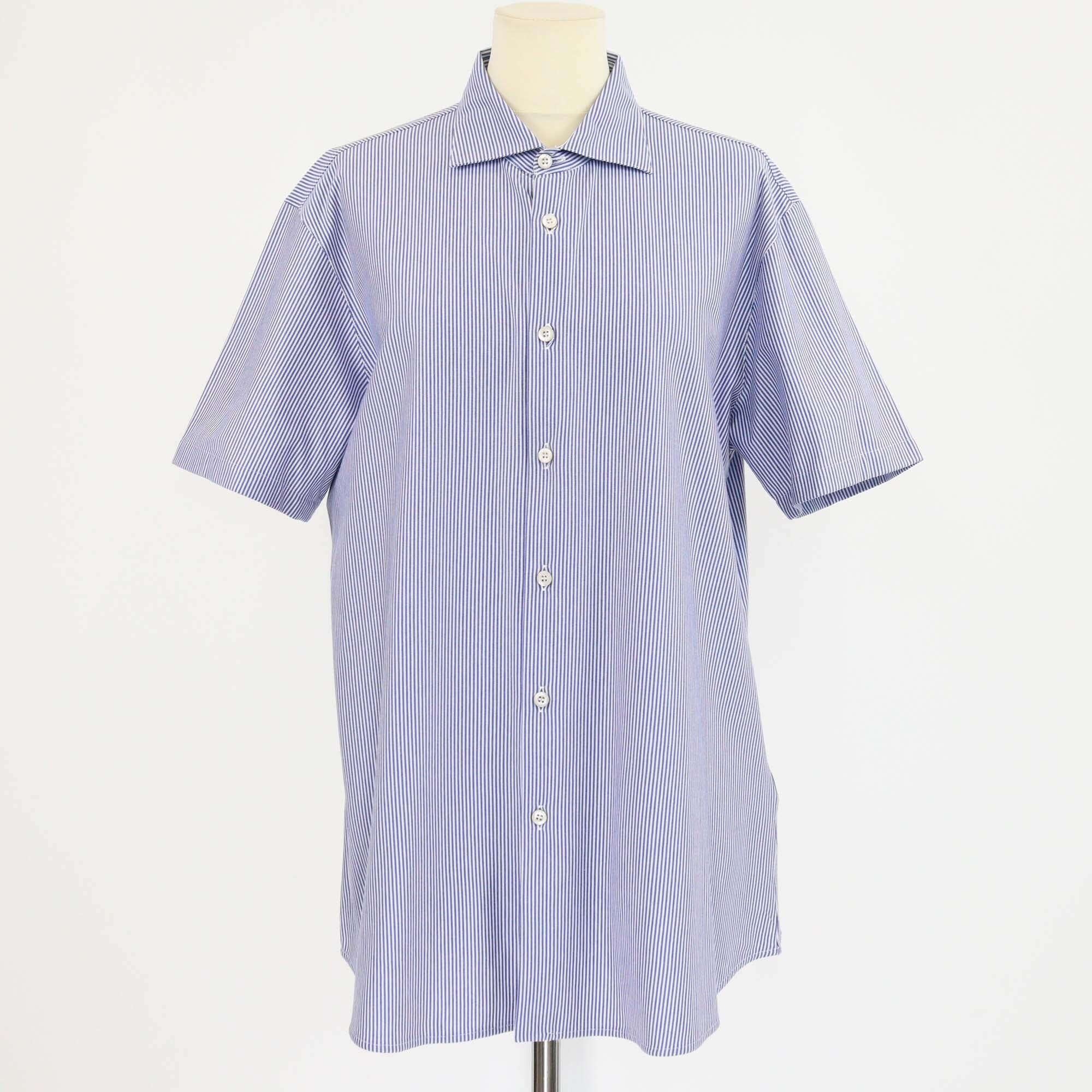 Prada Sport Blue Striped Short Sleeve Button Shirt Mens Prada