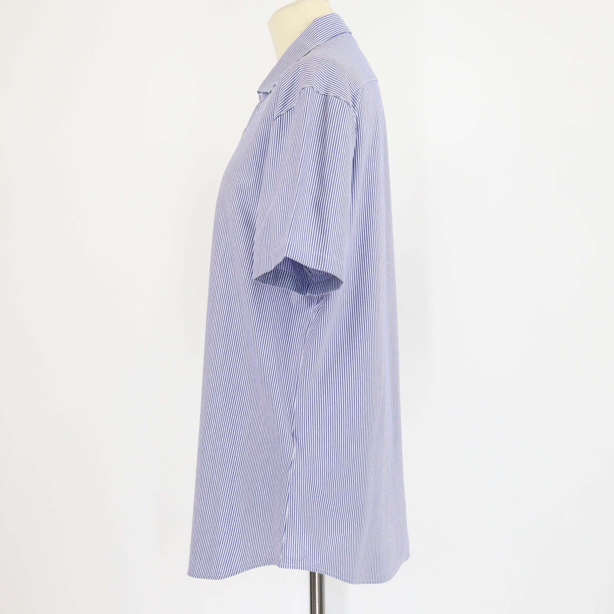 Prada Sport Blue Striped Short Sleeve Button Shirt Mens Prada