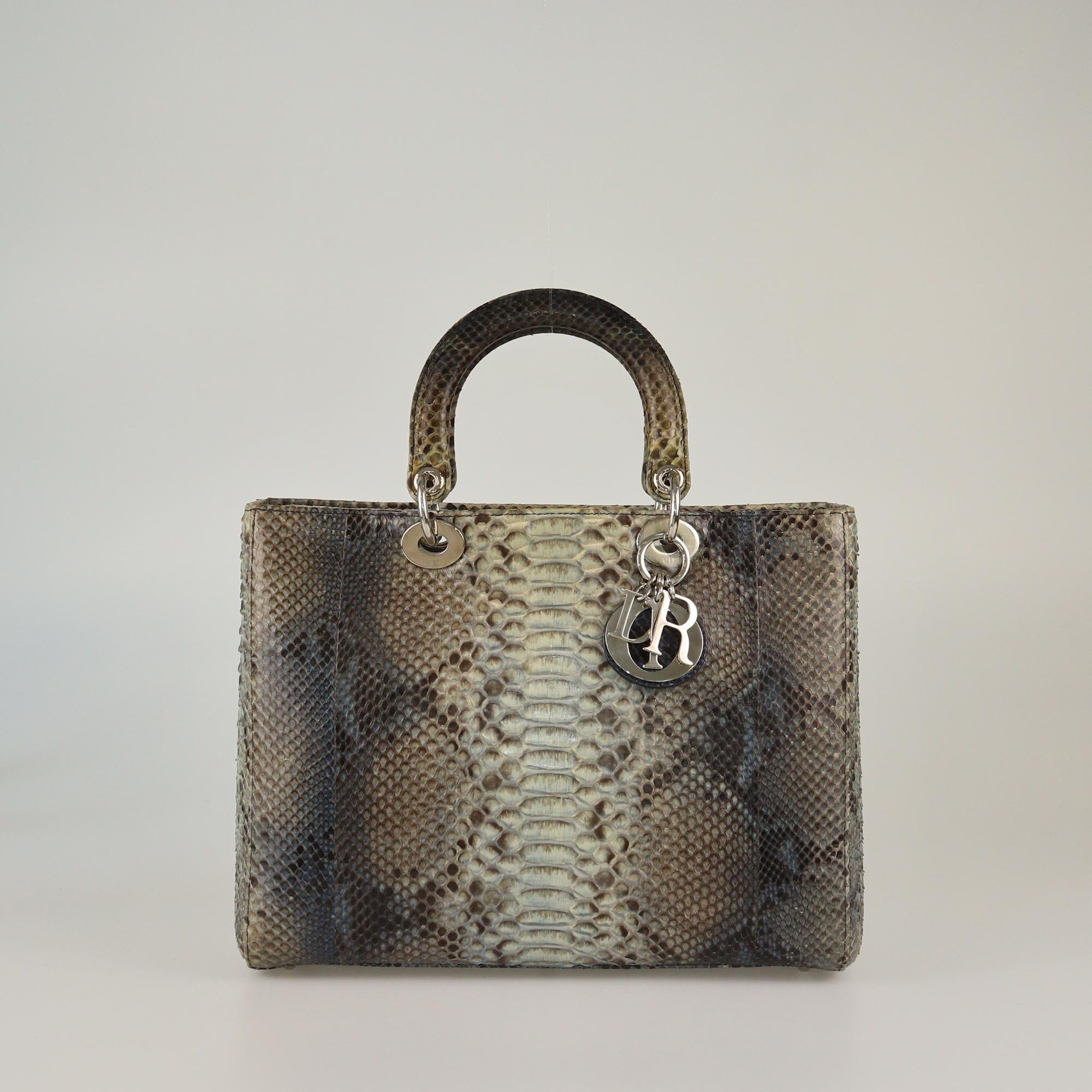 Christian Dior Multicolor Python Large Lady Dior Tote Womens Christian Dior