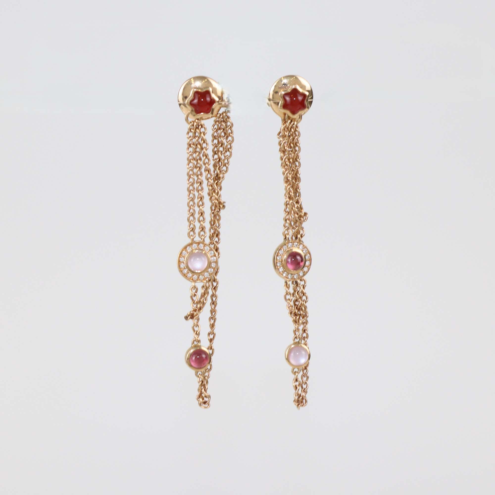 Montblanc Multi Gemstone 18k Rose Gold Earrings
