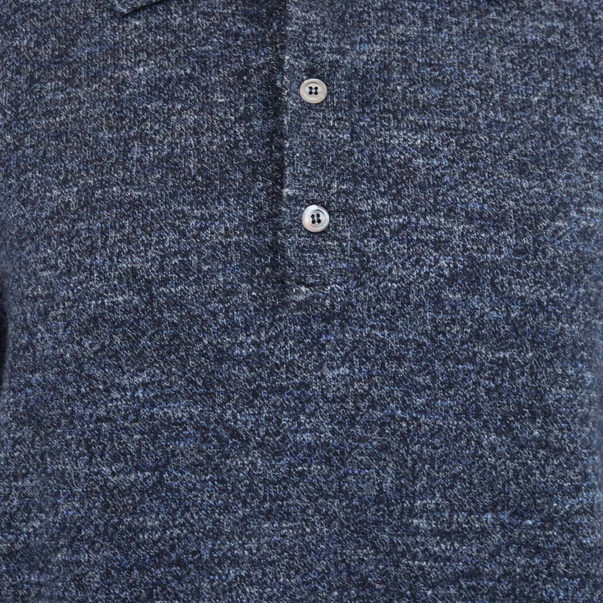 Gucci Navy Blue Knitted Long Sleeve Polo Sweater Mens Gucci