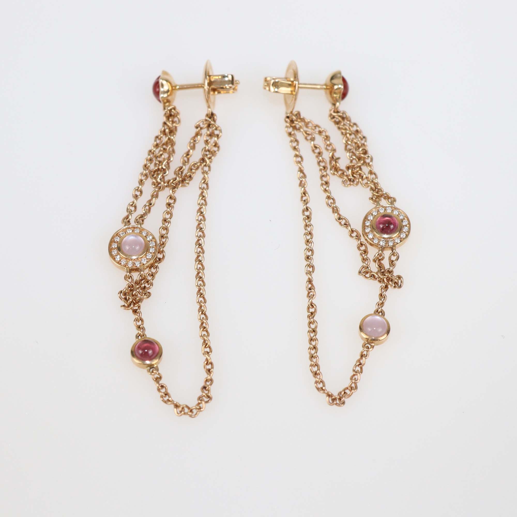 Montblanc Multi Gemstone 18k Rose Gold Earrings