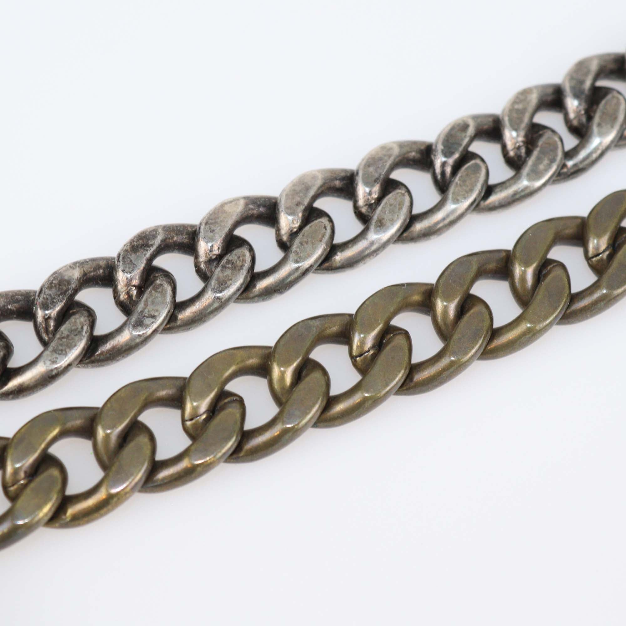 Lanvin Gunmetal Tone Green Acrylic Blaas Chain Necklace