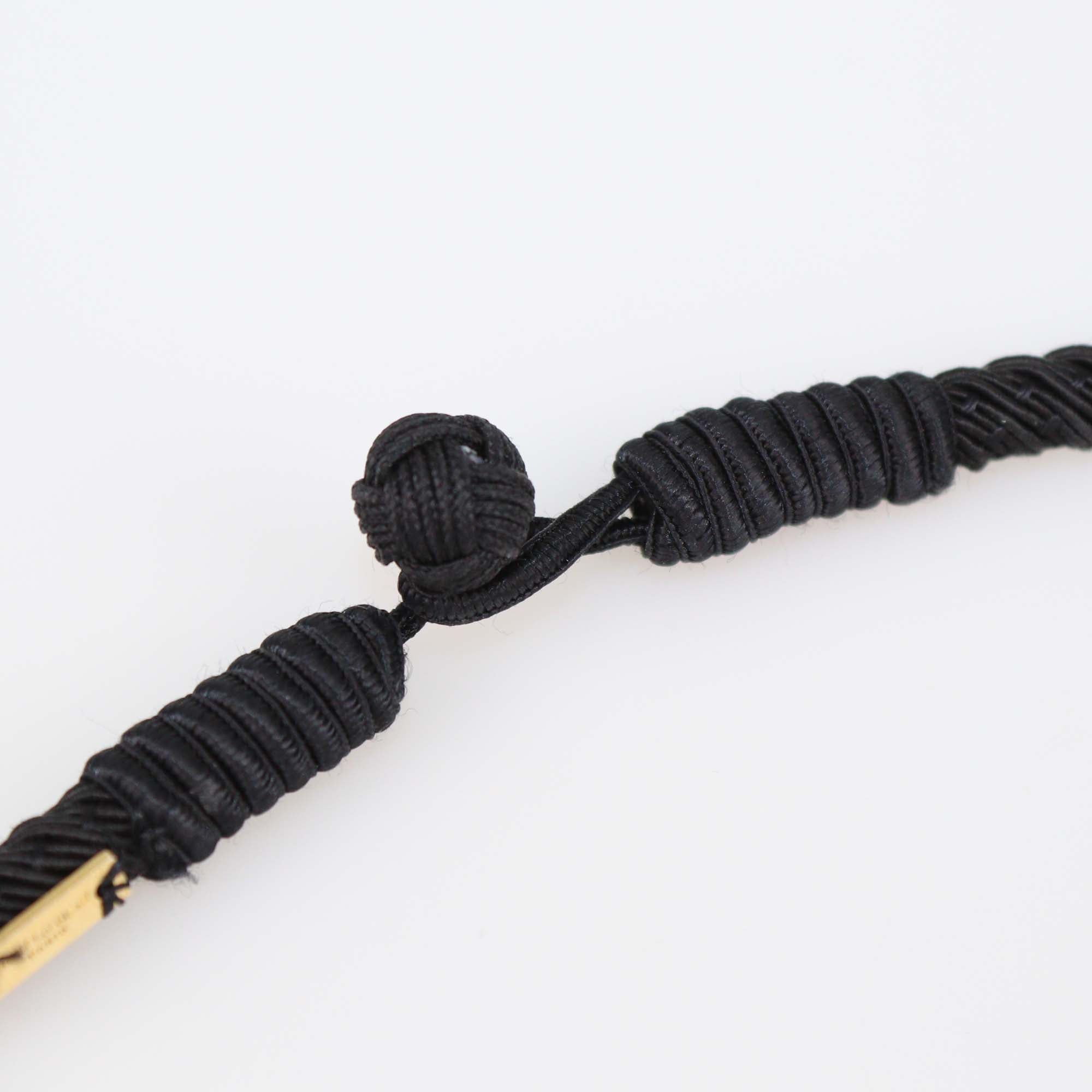 Saint Laurent Black Fabric Tassel Pendant Necklace