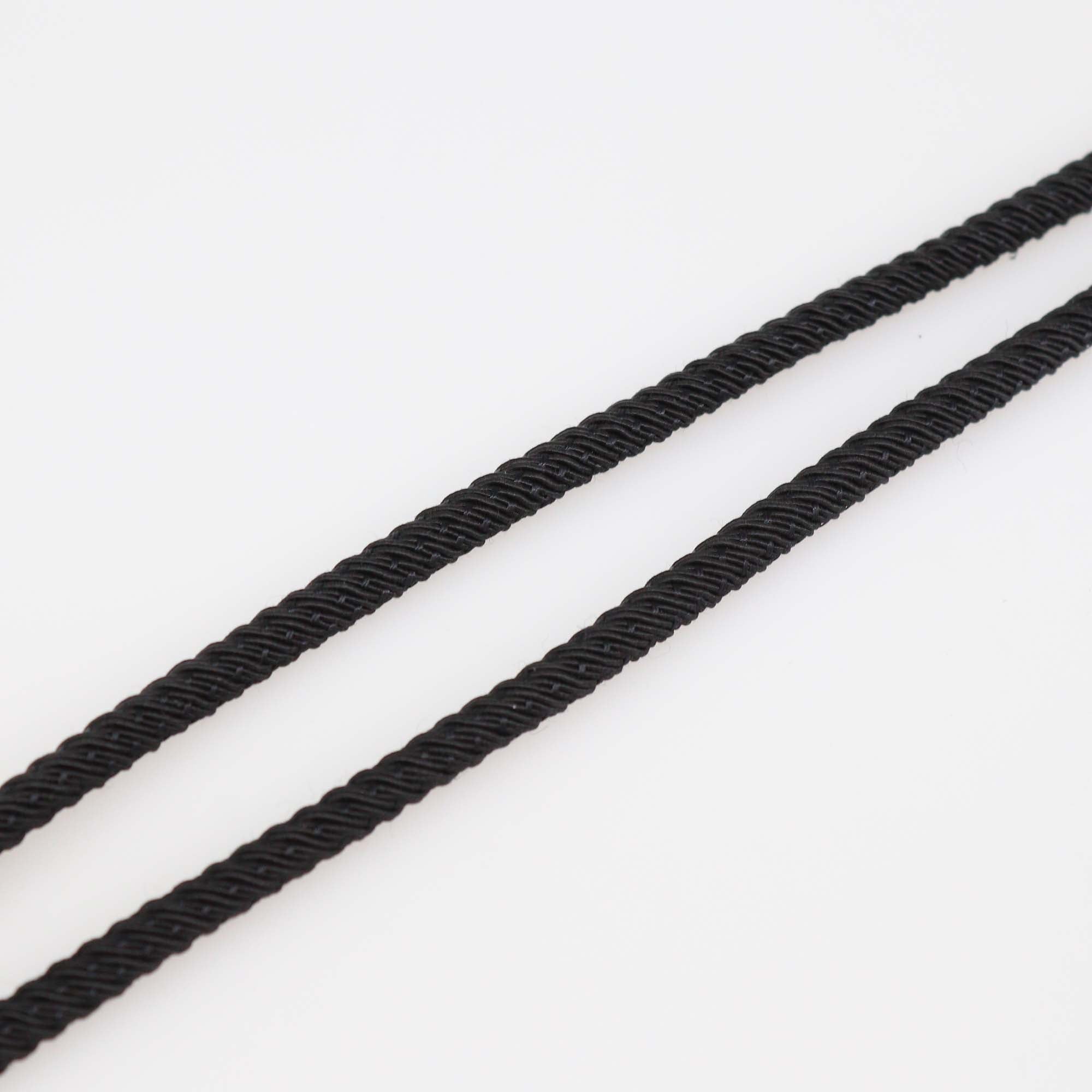 Saint Laurent Black Fabric Tassel Pendant Necklace