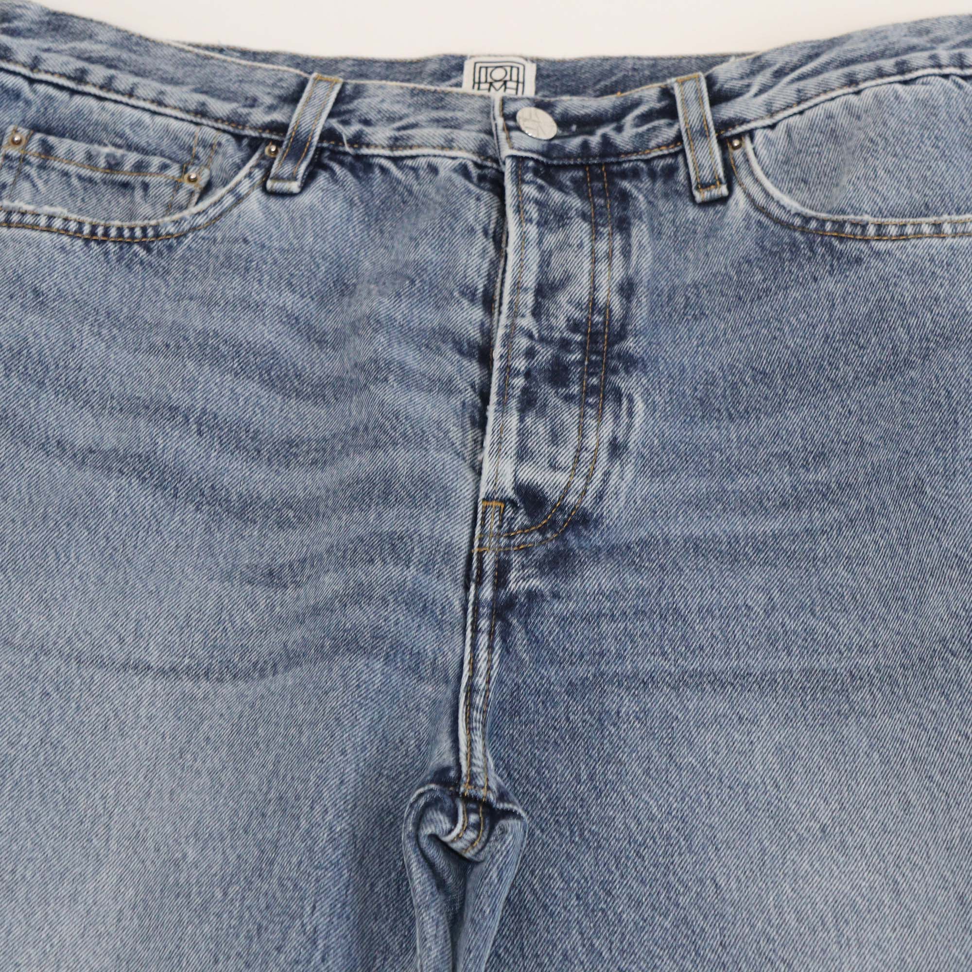 Toteme Blue Denim Twisted Seam Pants