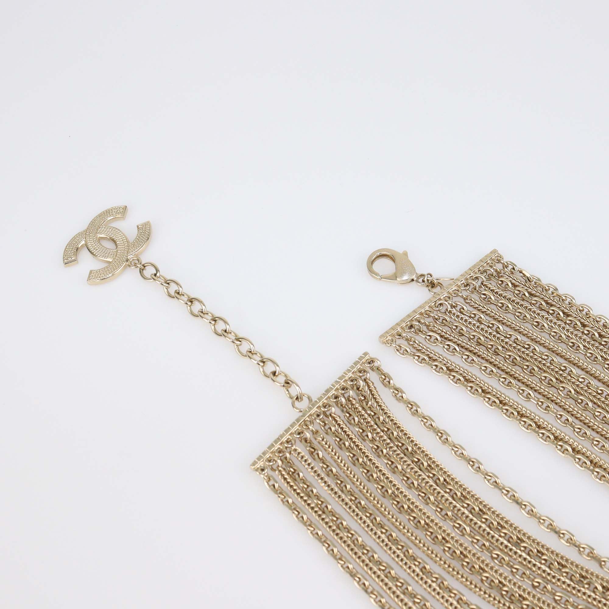 Chanel Gold Tone Metal Multi Strand Chain Belt