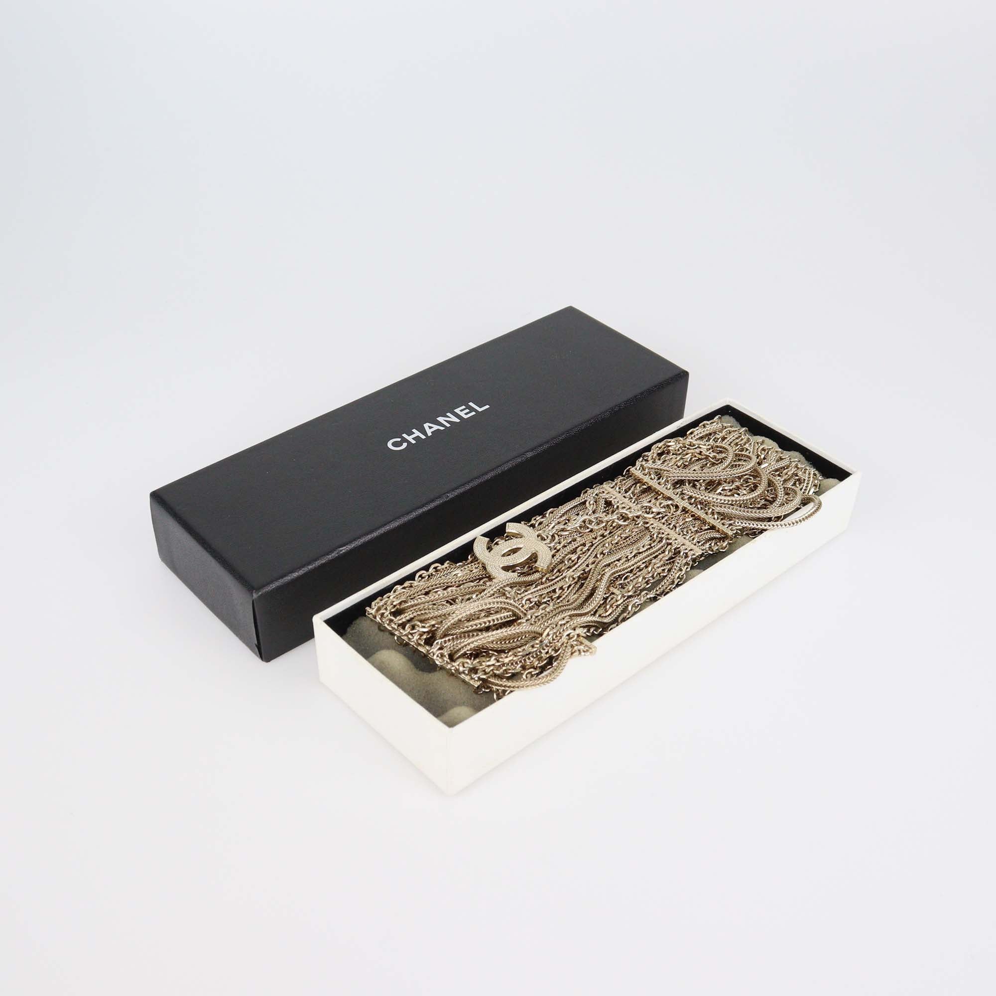 Chanel Gold Tone Metal Multi Strand Chain Belt