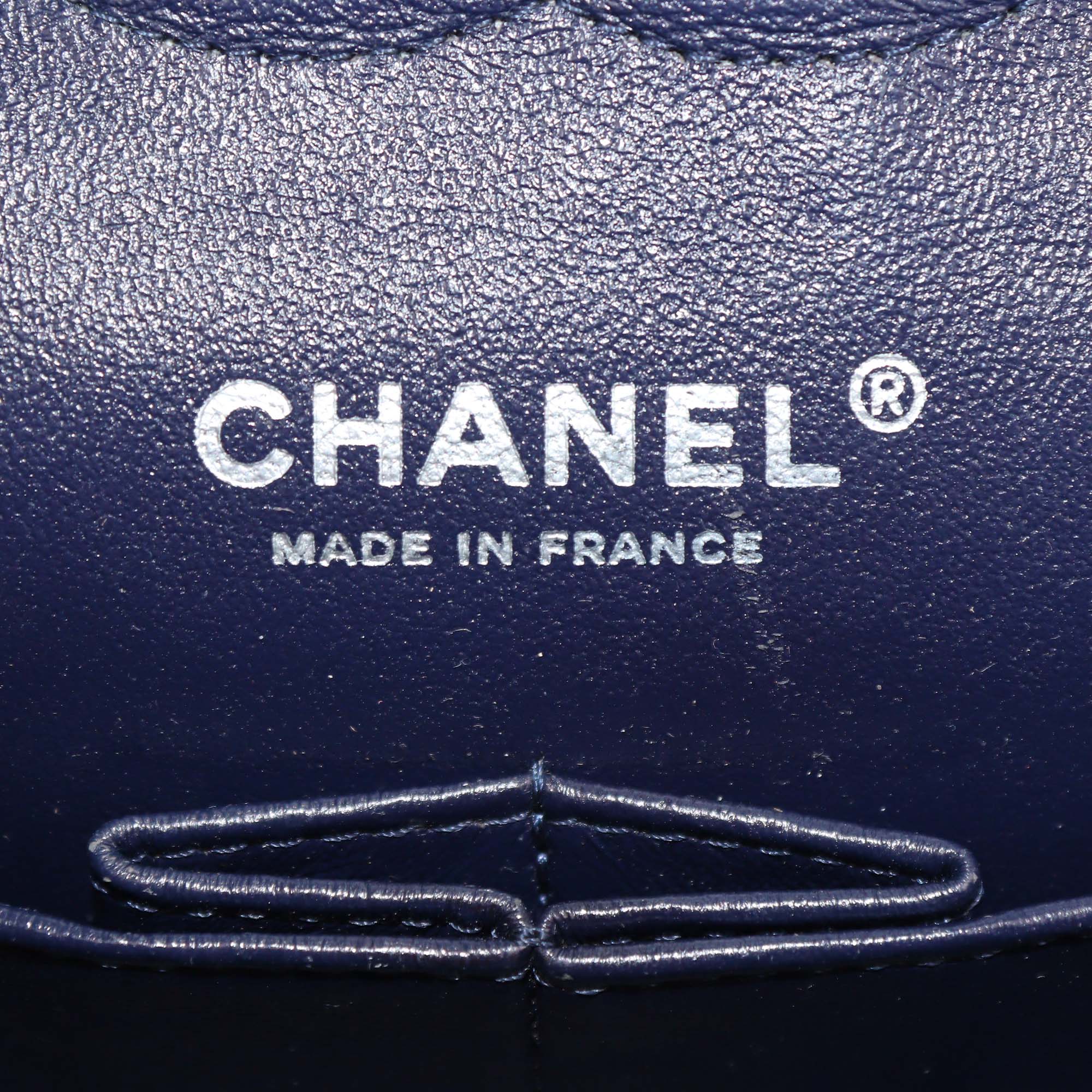 Chanel Navy Blue Caviar Leather Medium Classic Double Flap Bag