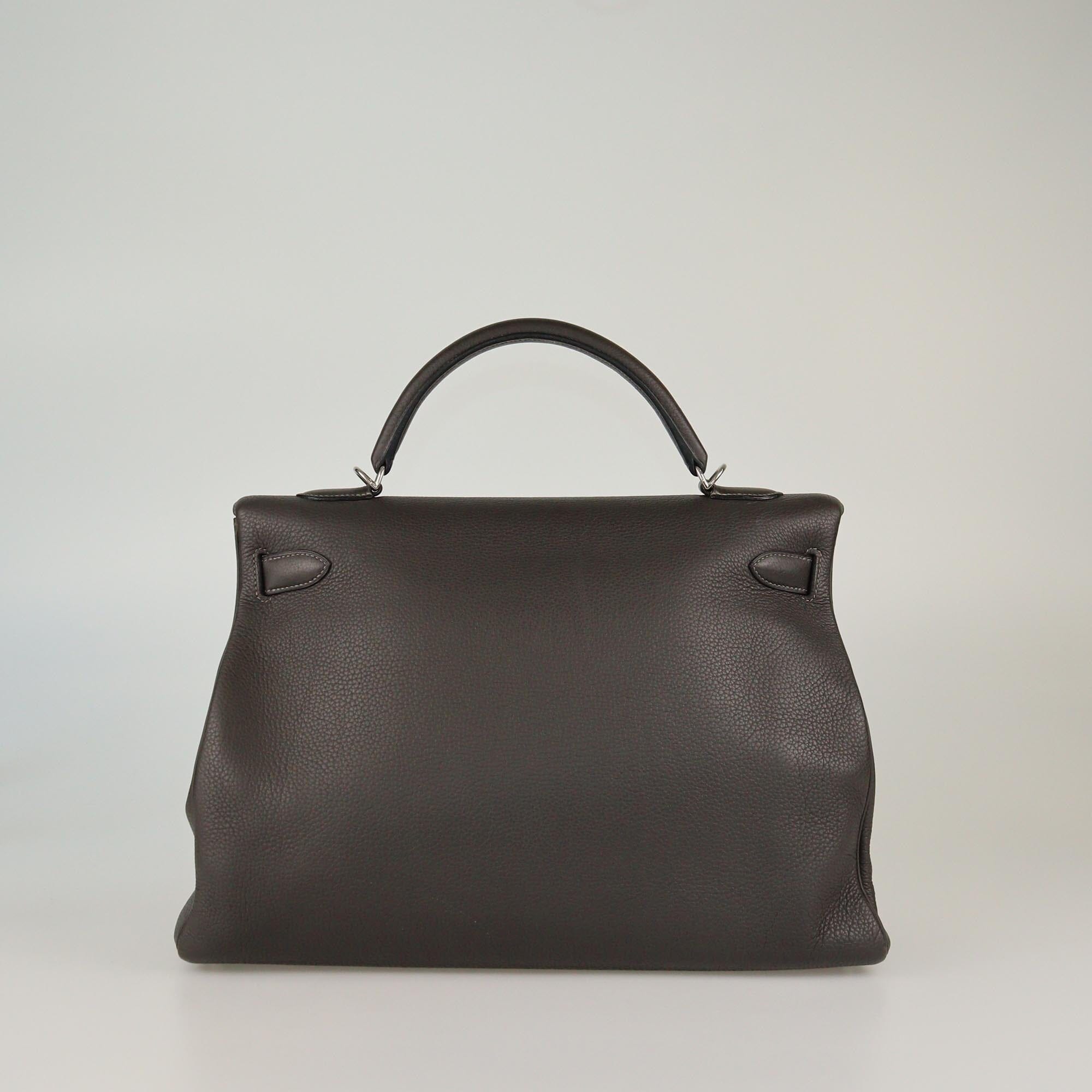 Hermes Graphite Togo Palladium Hardware Kelly Retourne 40 Bag Womens Hermes