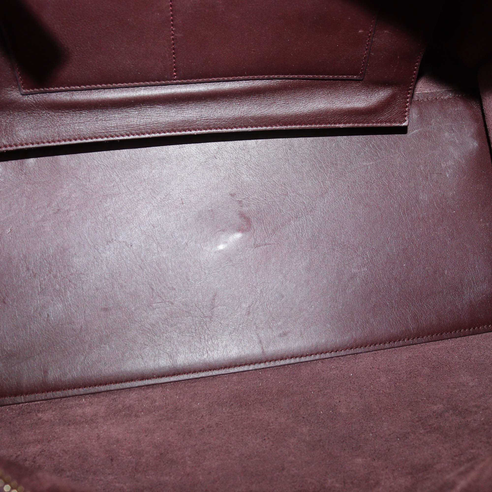 Saint Laurent Burgundy Leather Medium Cabas ChYc Bag