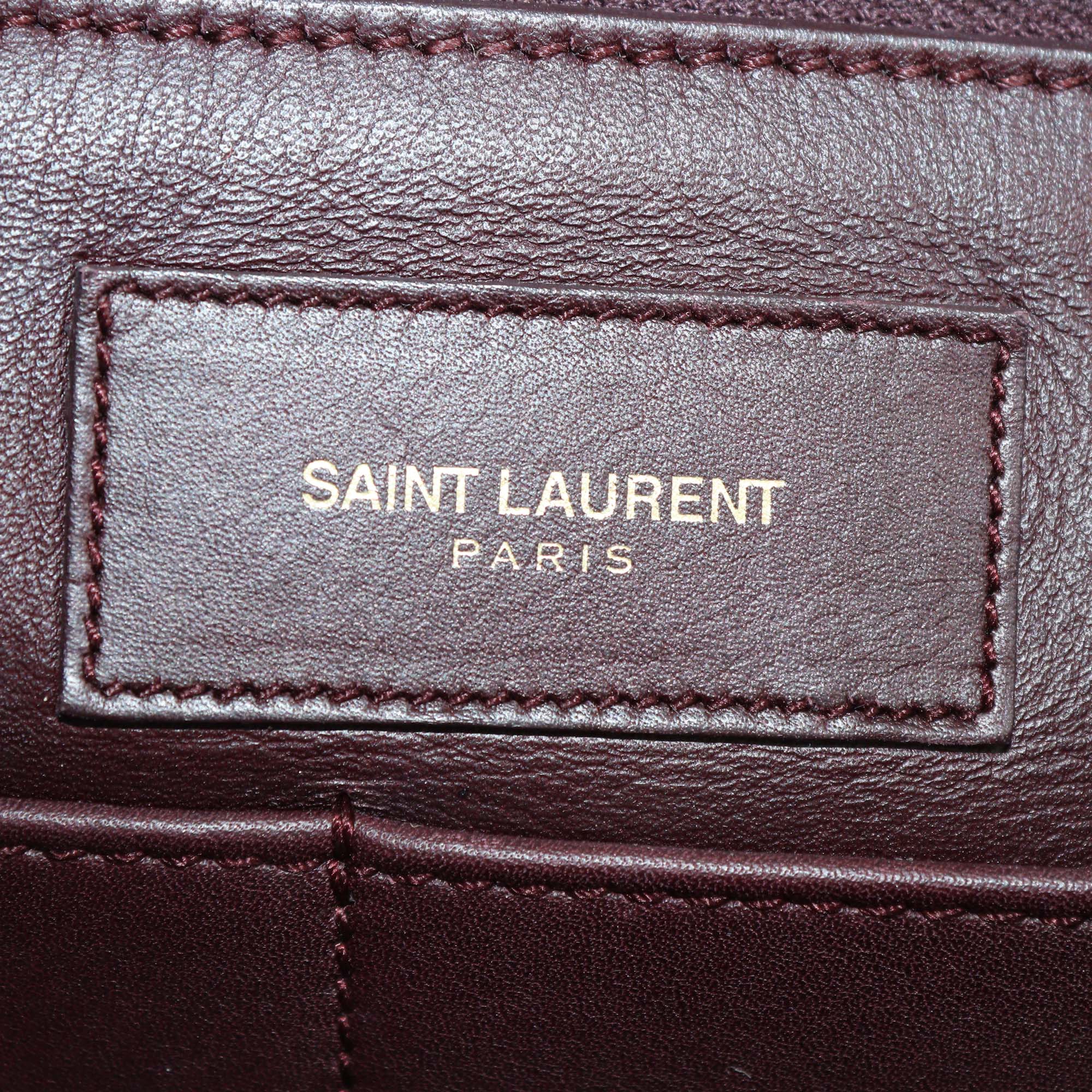 Saint Laurent Burgundy Leather Medium Cabas ChYc Bag