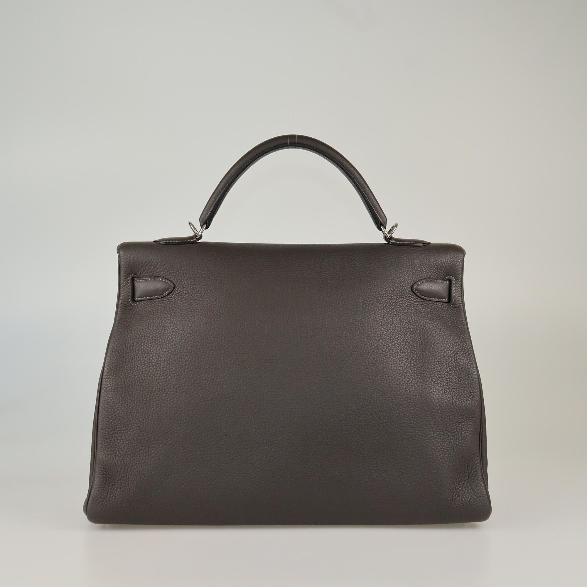 Hermes Graphite Togo Palladium Hardware Kelly Retourne 40 Bag Womens Hermes