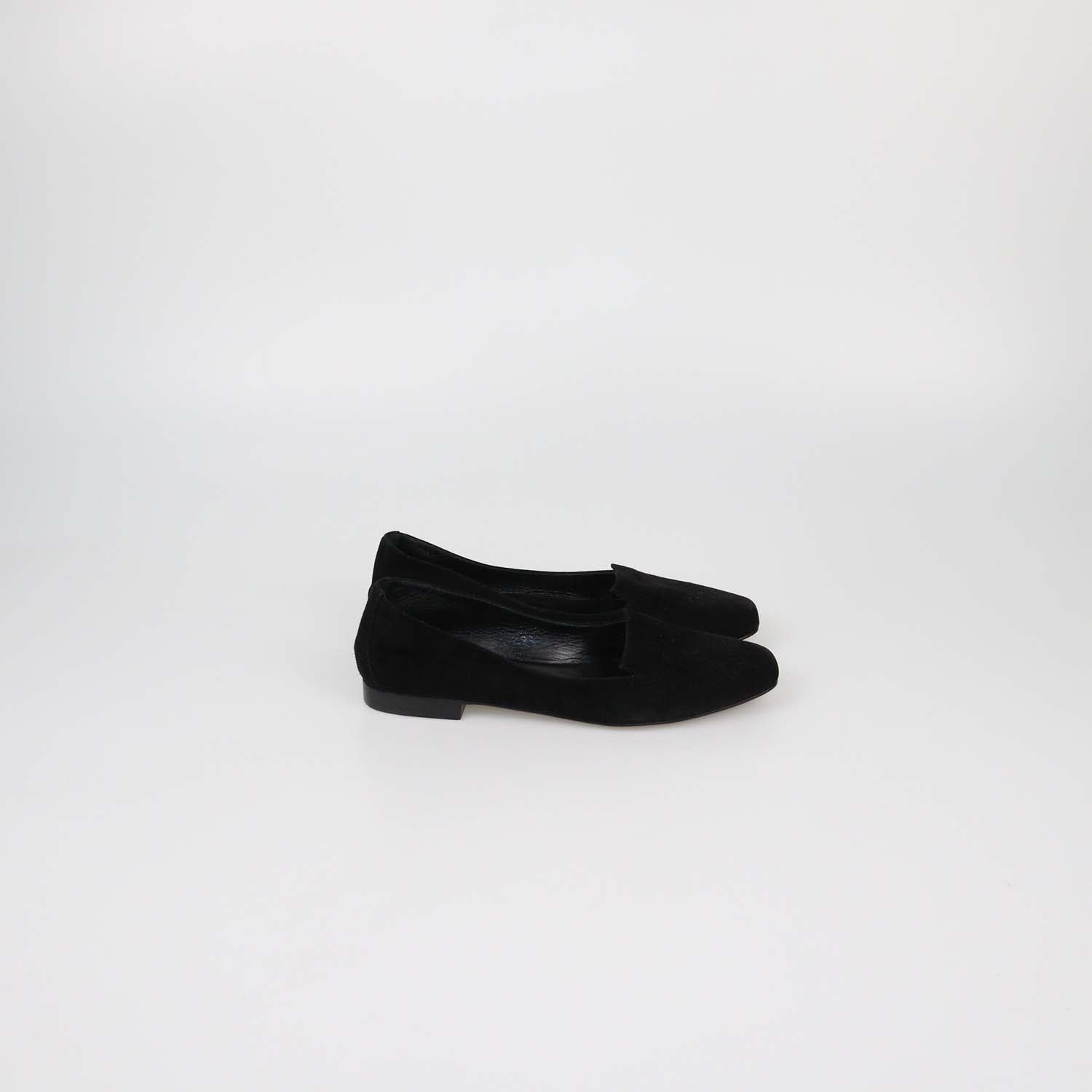 Hermes Black Suede Holy Slip On Flats