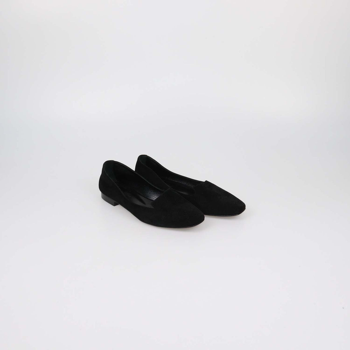 Hermes Black Suede Holy Slip On Flats