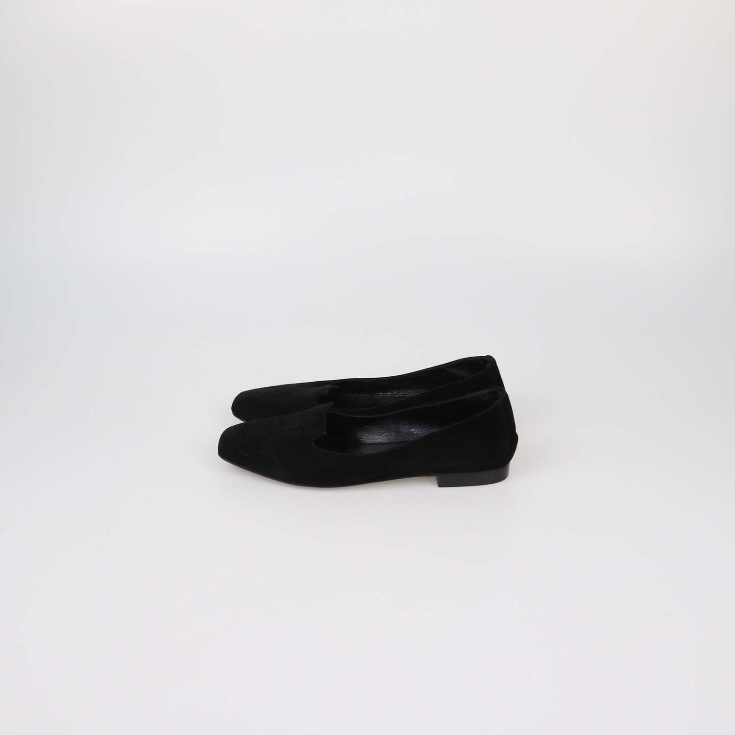 Hermes Black Suede Holy Slip On Flats