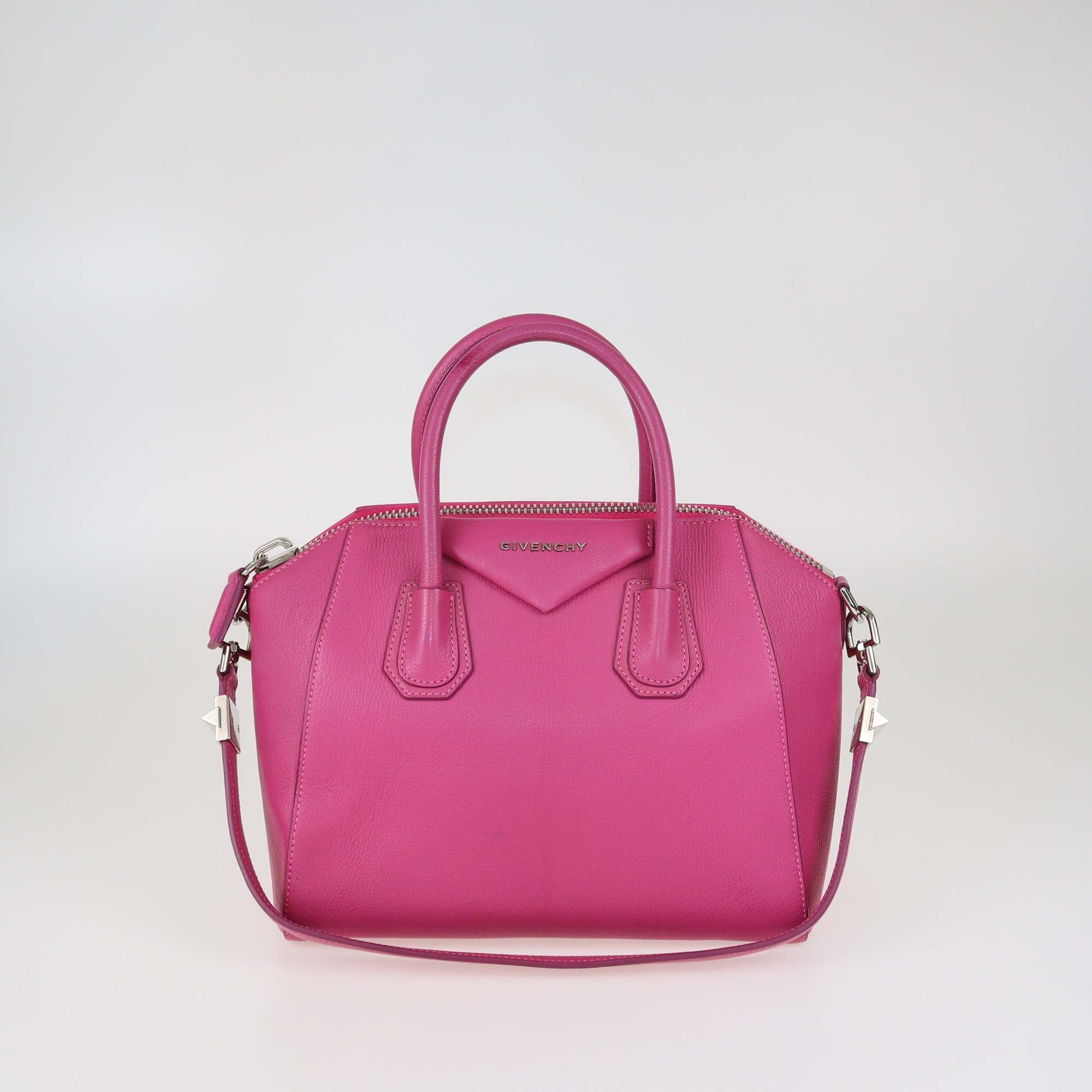 Givenchy Magenta Leather Small Antigona Satchel