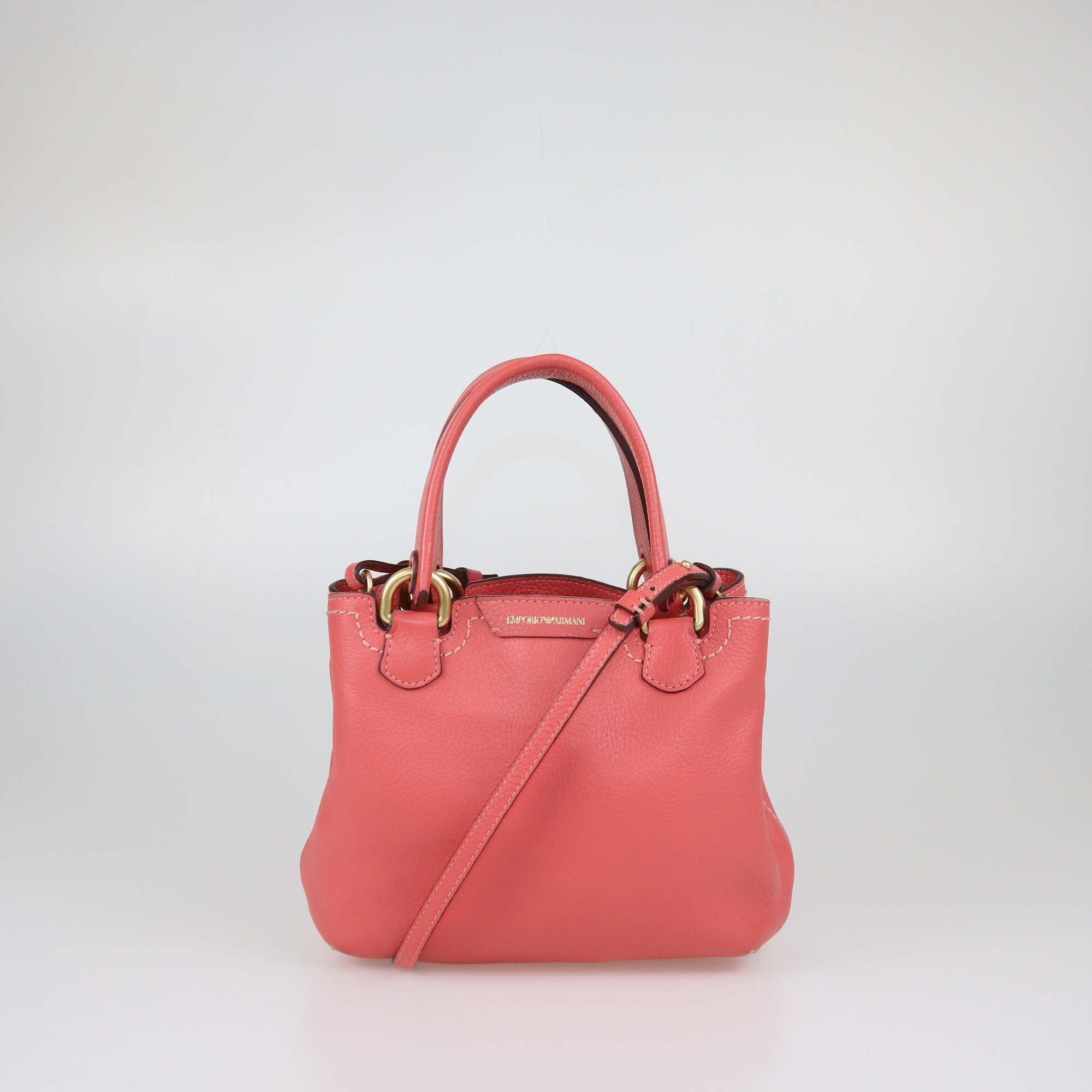 Emporio Armani Pink Leather Small Tote