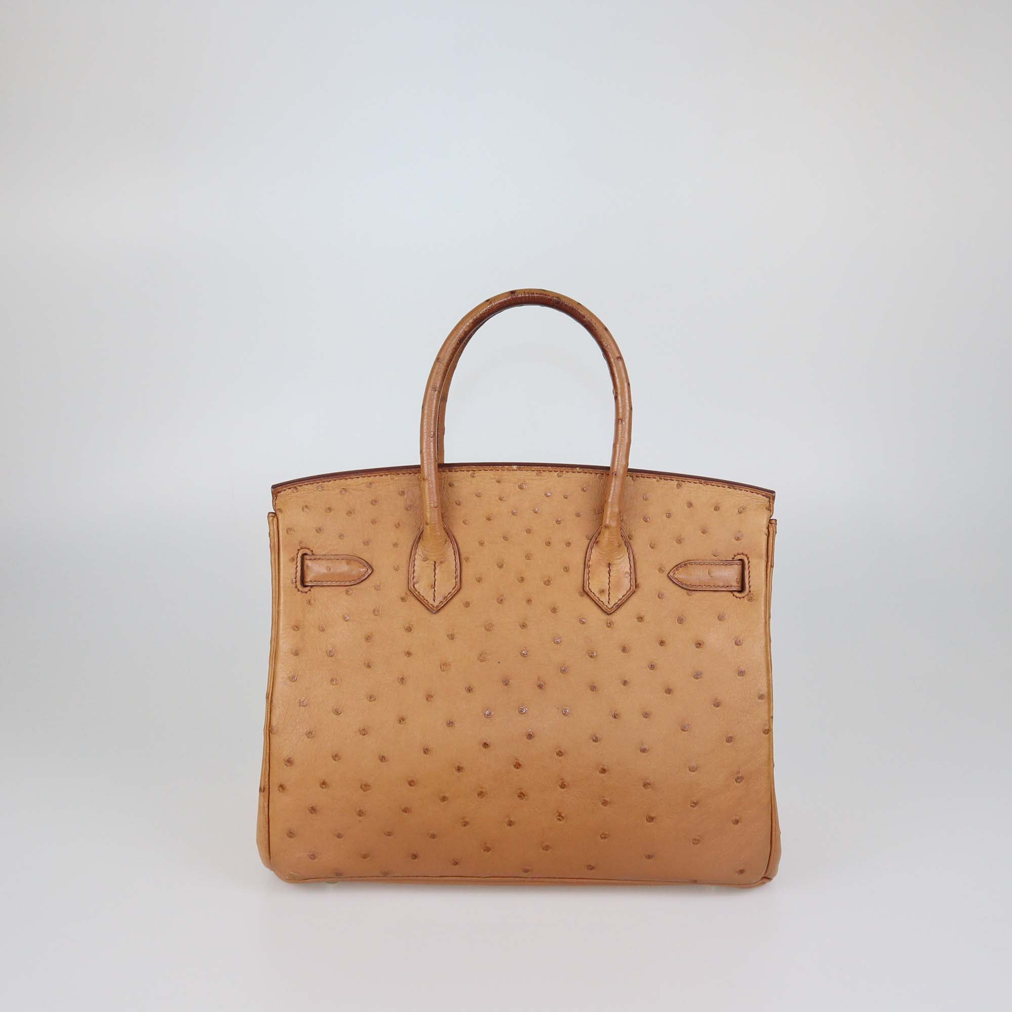 Hermes Gold Ostrich Gold Hardware Birkin 30 Bag
