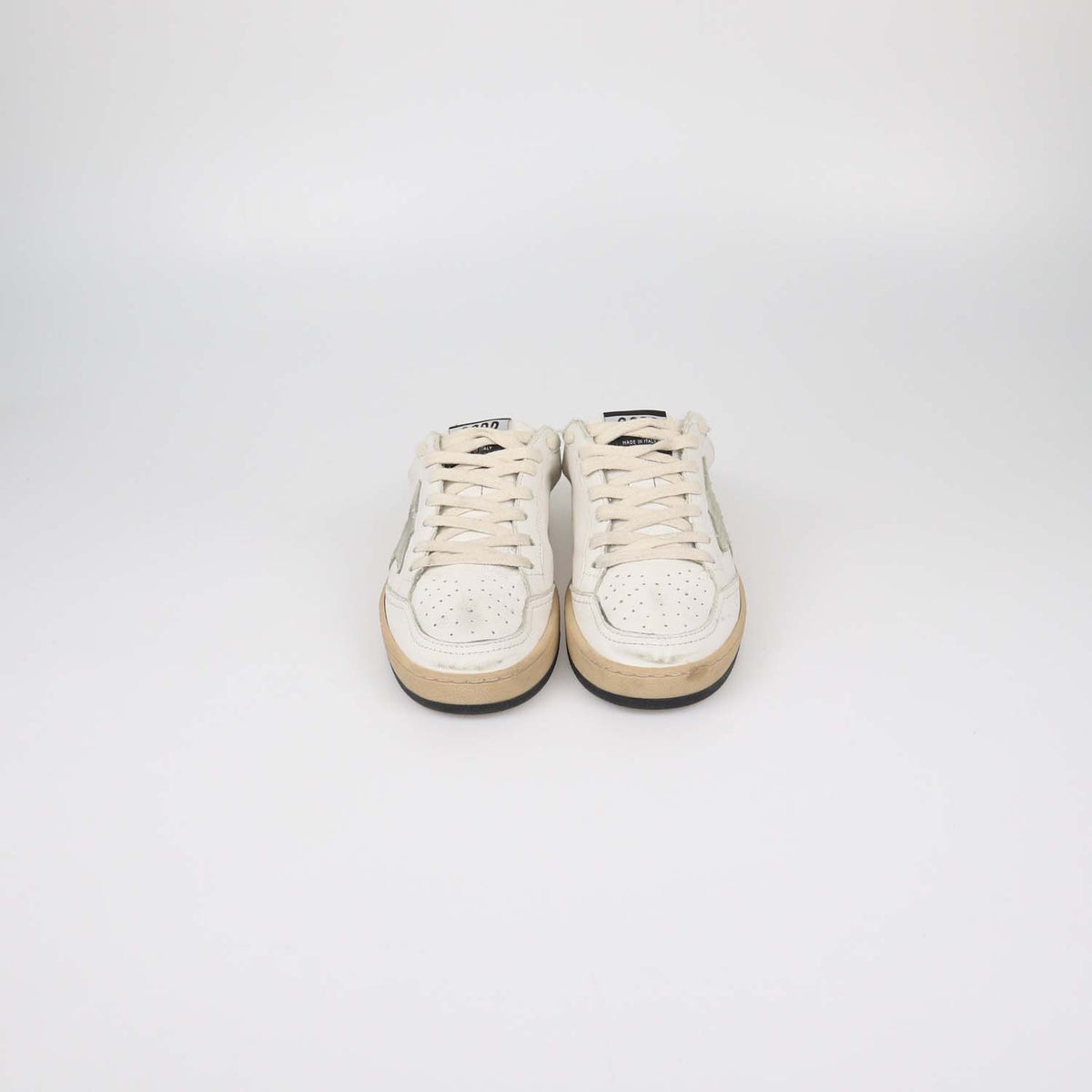 Golden Goose White Leather Ballstar Sabot Mules