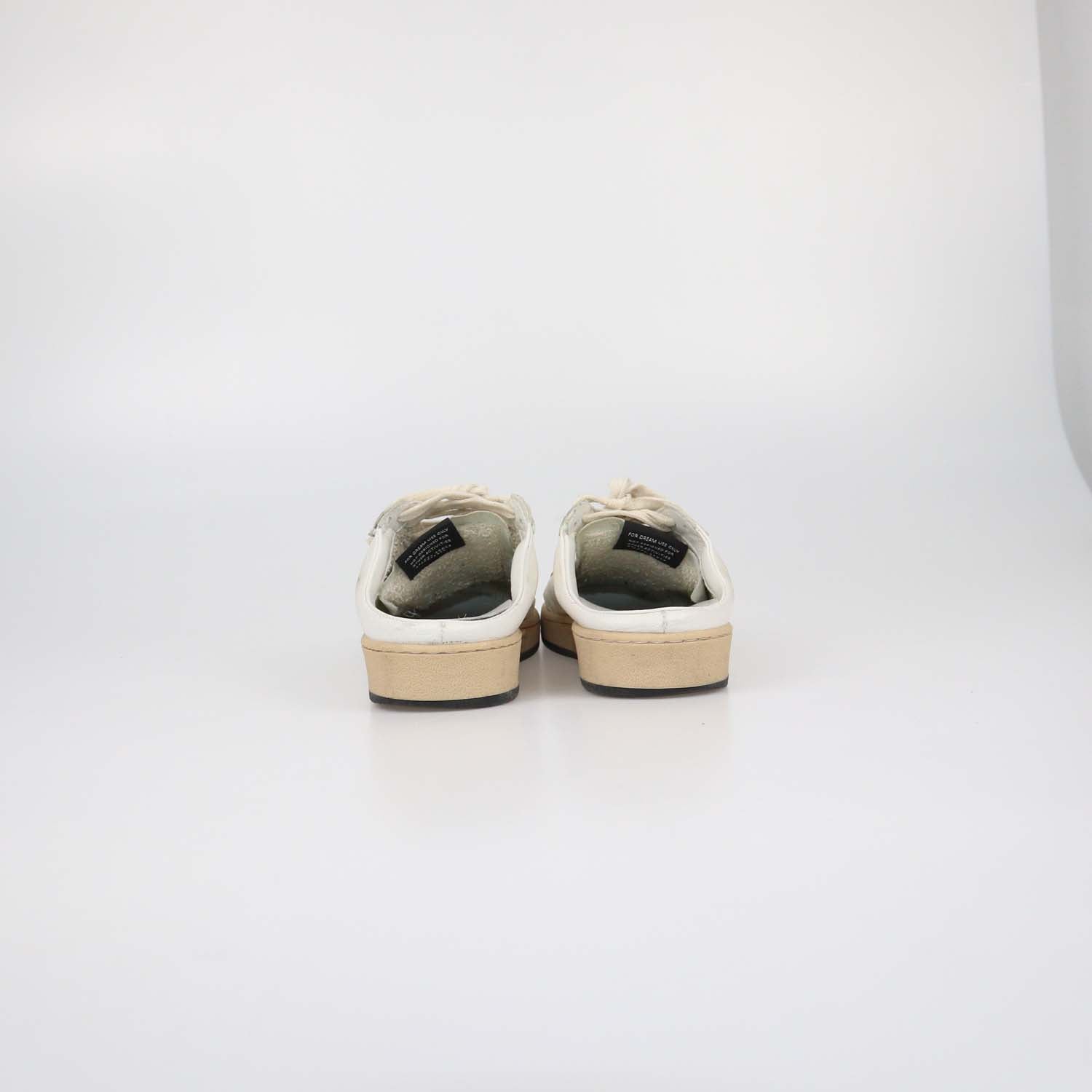 Golden Goose White Leather Ballstar Sabot Mules