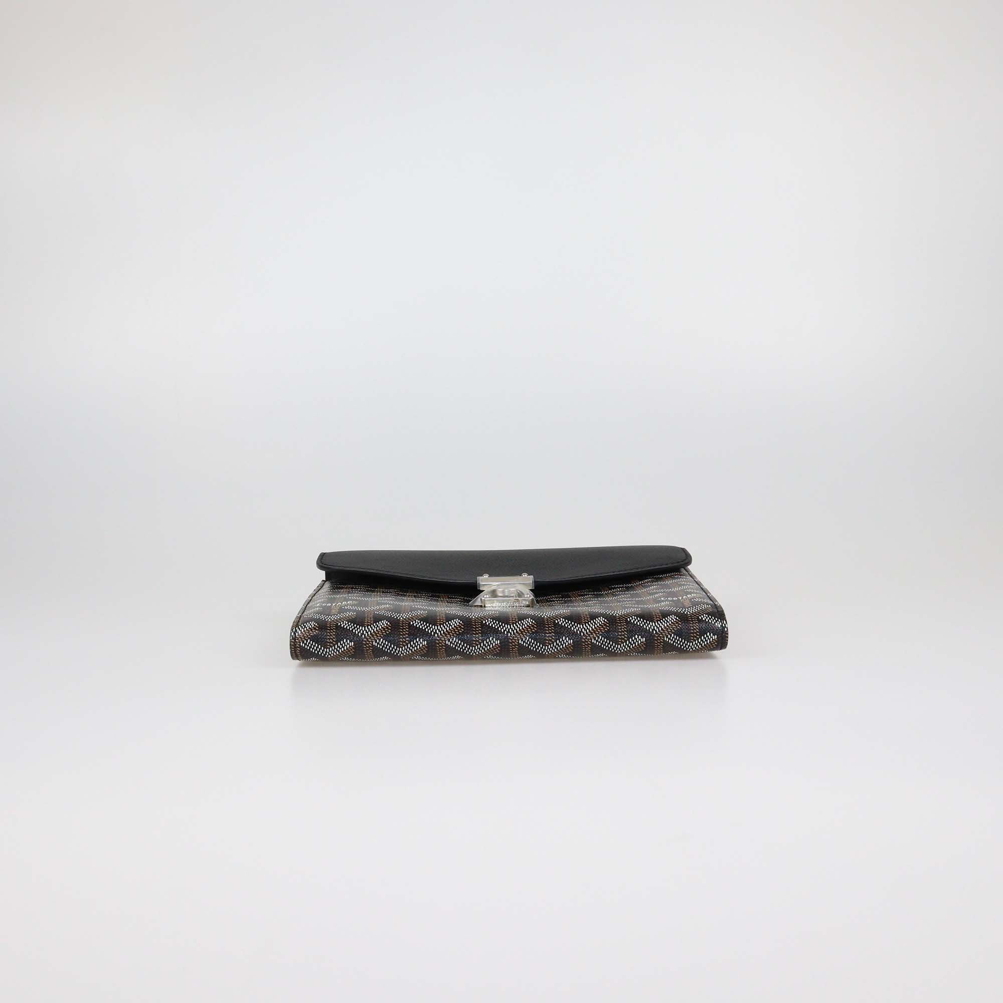 Goyard Black Goyardine Coated Canvas and Leather Chypre Wallet-Pouch
