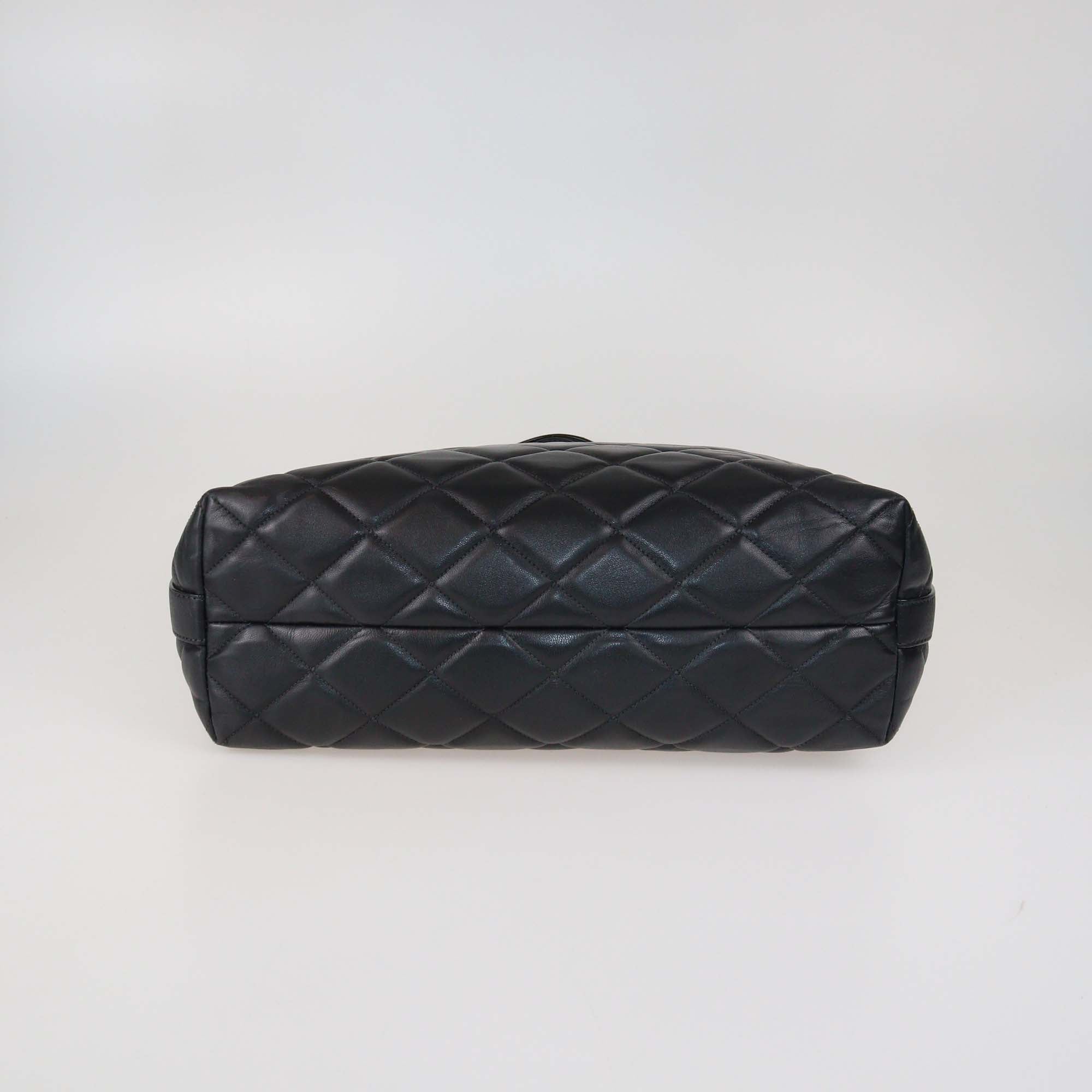 Dolce & Gabbana Black Quilted Leather Chain Shopping Tote