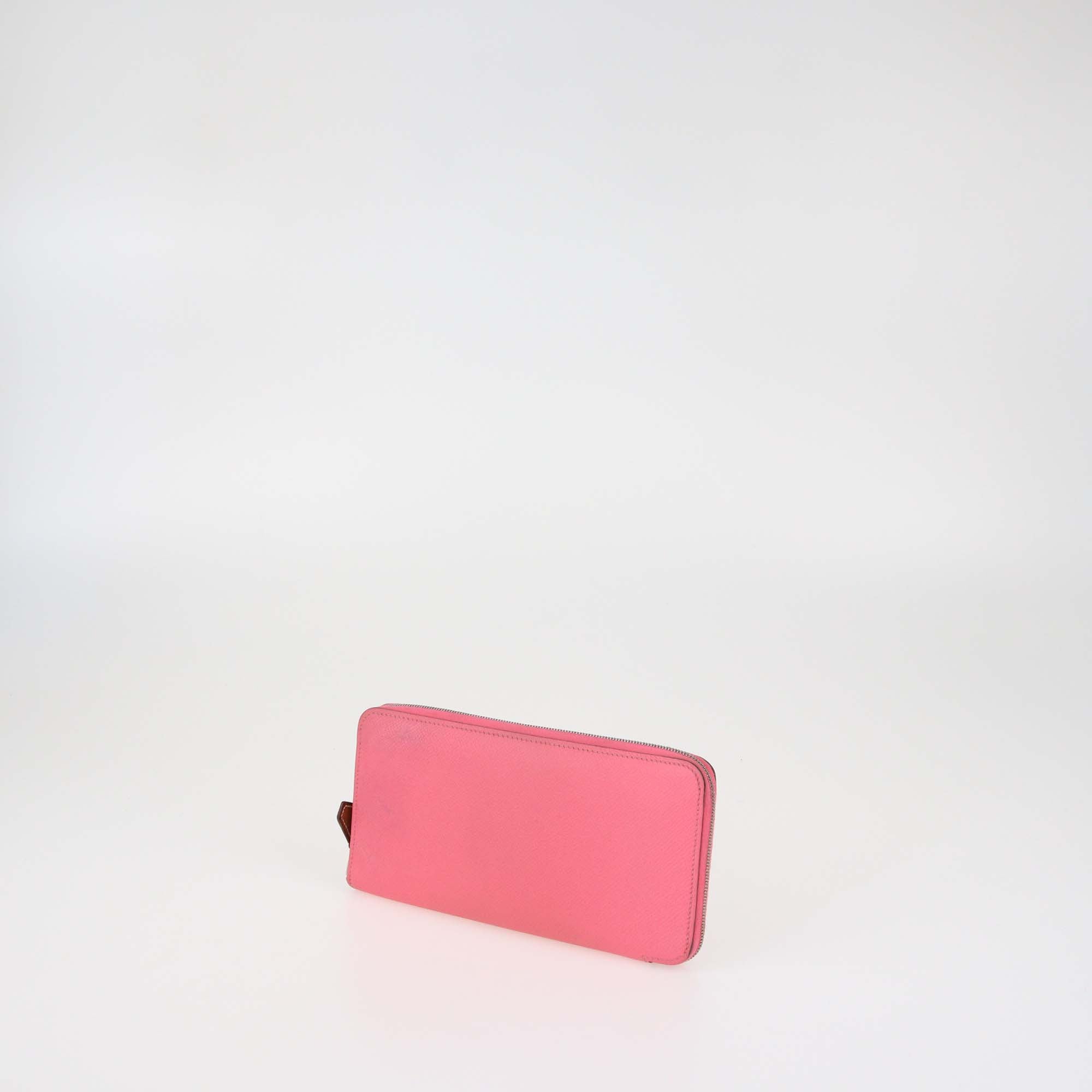 Hermes Rose Jaipur Epsom Leather Silk'In Classique Long Wallet