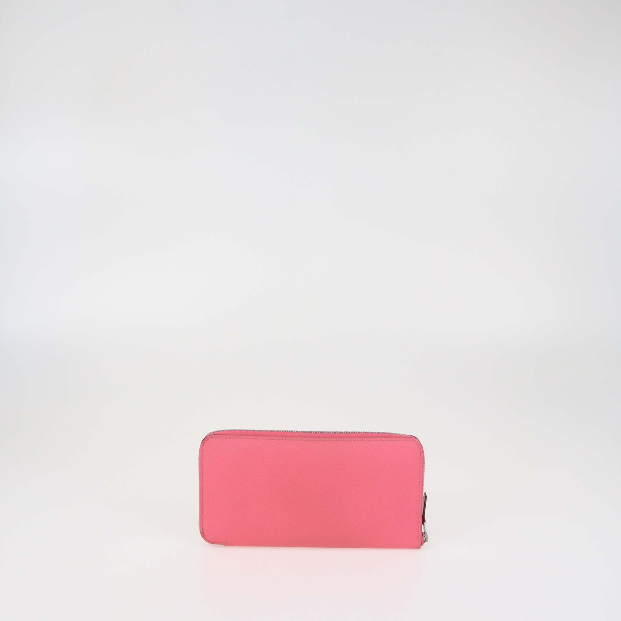 Hermes Rose Jaipur Epsom Leather Silk'In Classique Long Wallet
