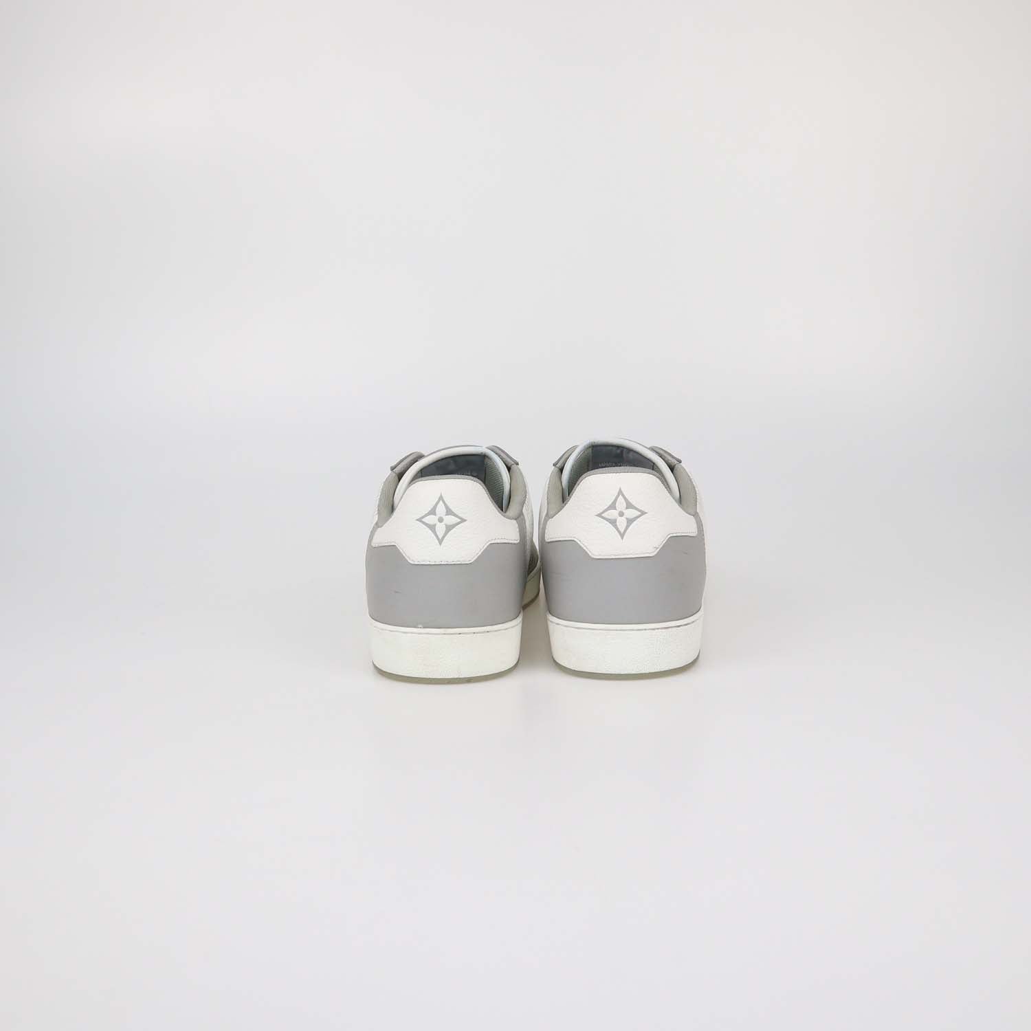Louis Vuitton White/Grey Damier Leather Rivoli Low Top Sneaker