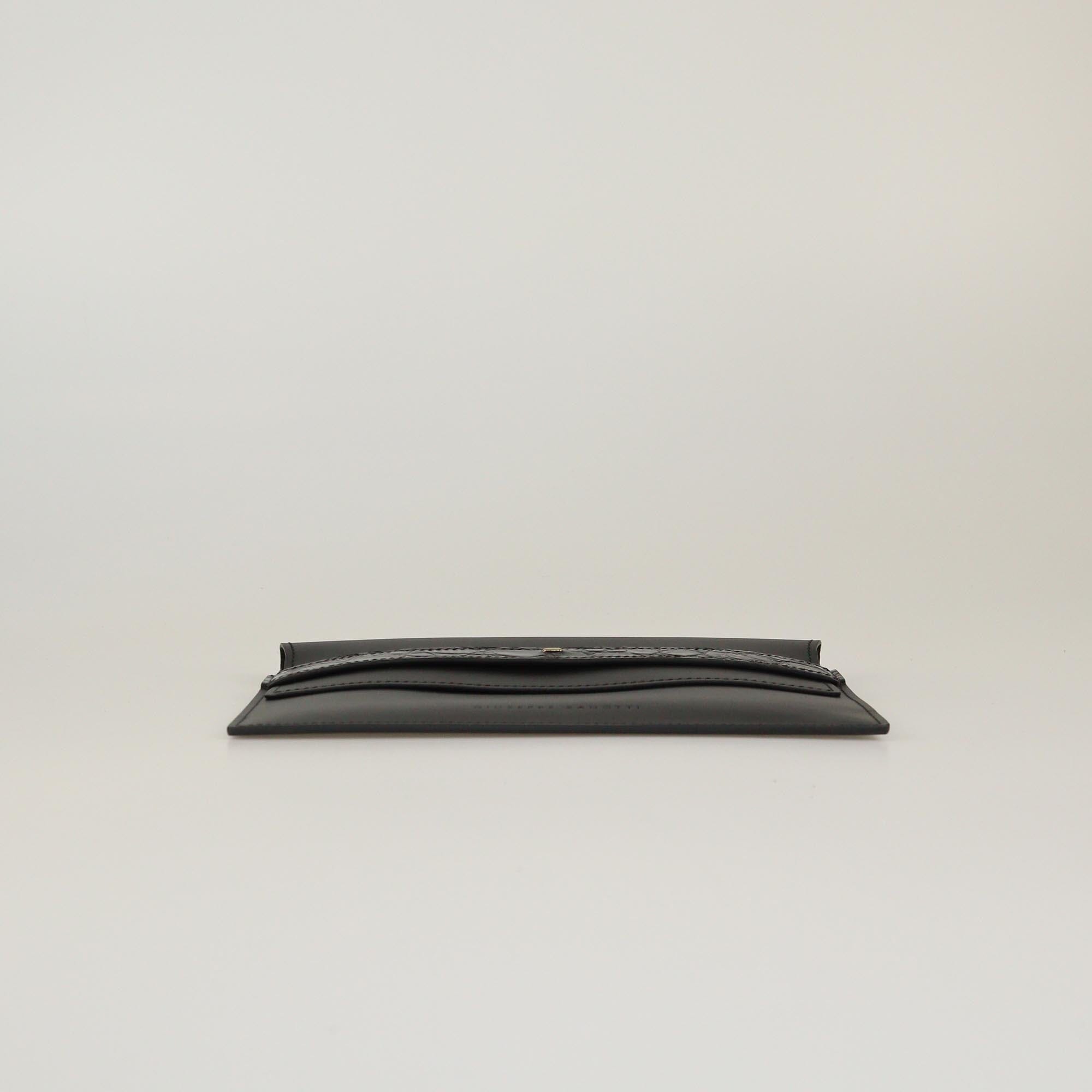 Giuseppe Zanotti Black Alligator Trim Flap Pouch Womens Giuseppe Zanotti