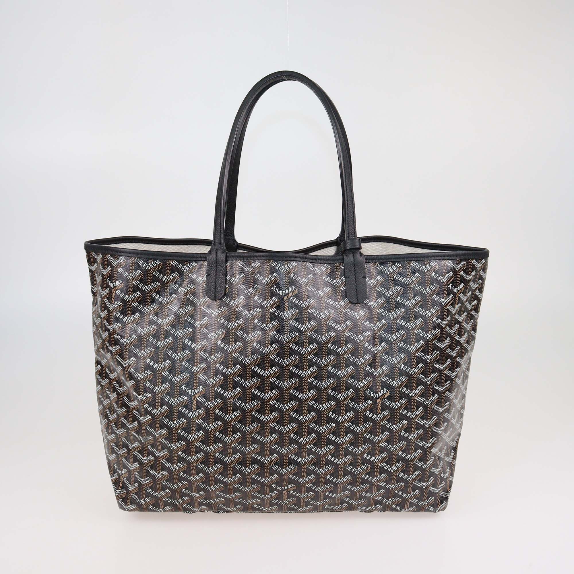 Goyard Black Goyardine Coated Canvas St Louis PM Tote