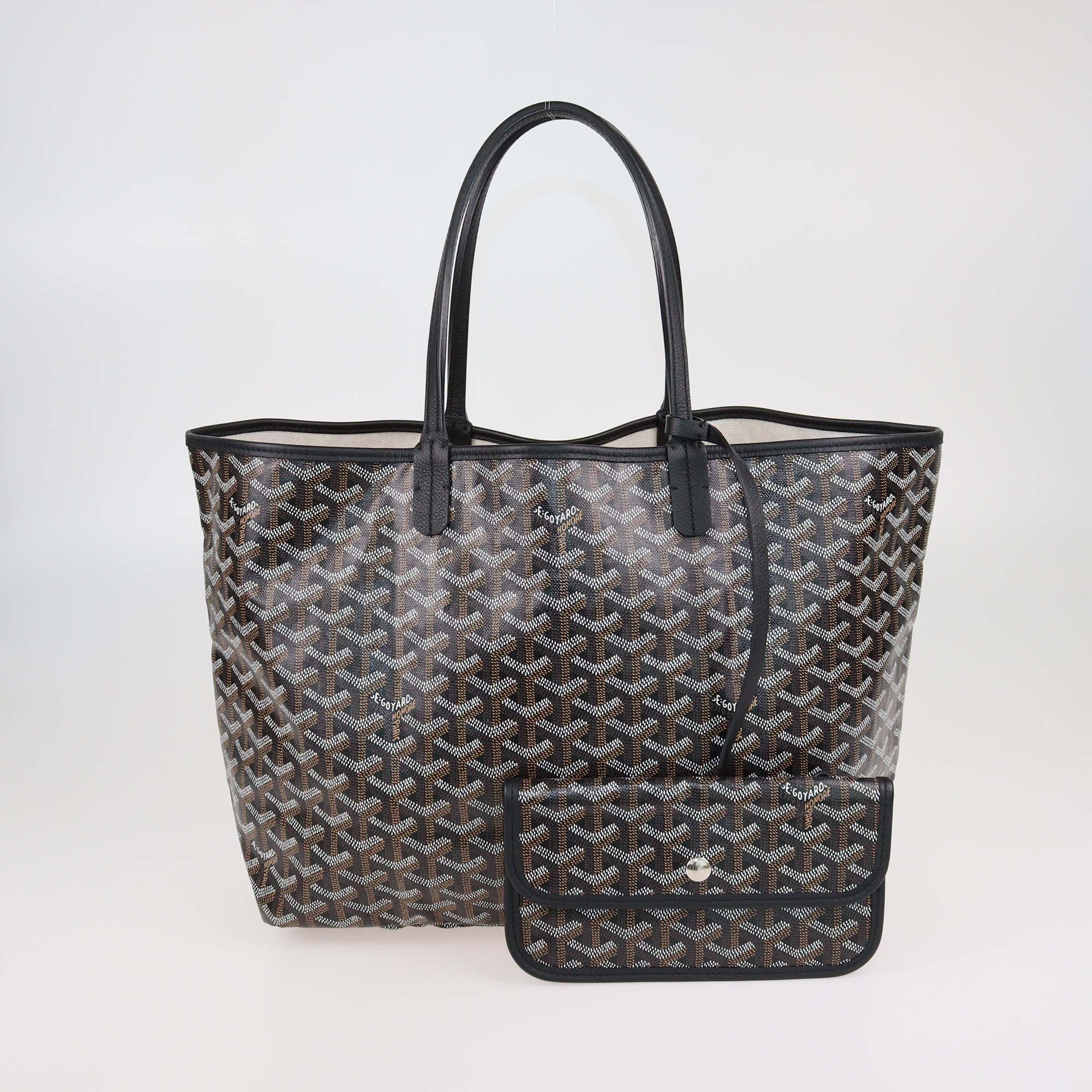 Goyard Black Goyardine Coated Canvas St Louis PM Tote