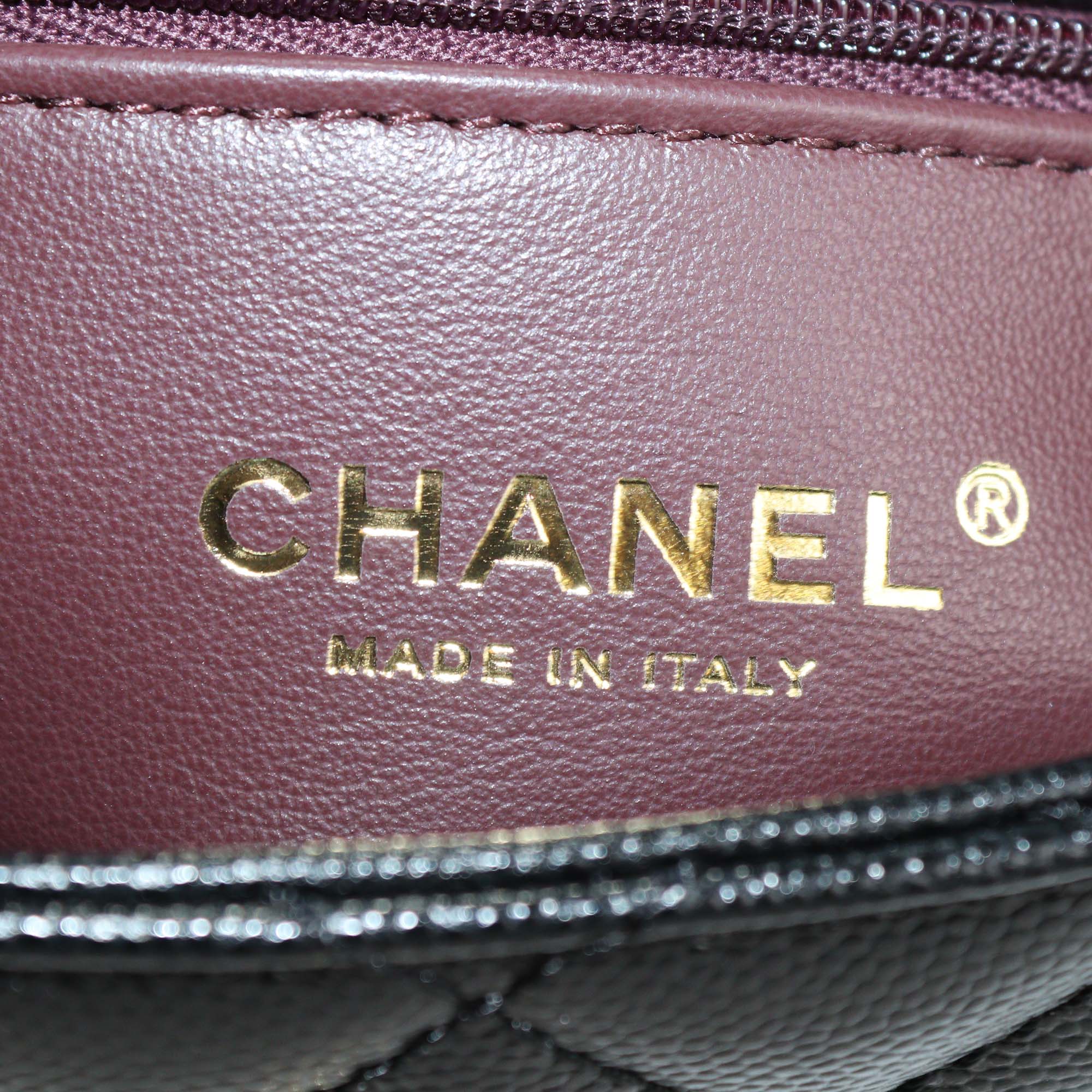 Chanel Black Quilted Caviar Leather Mini Coco Top Handle Bag