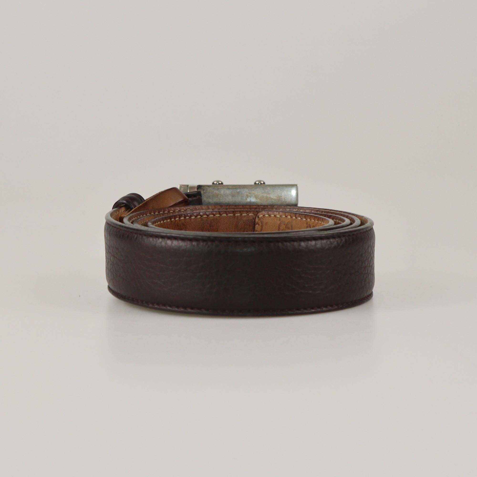 Gucci Choco Brown Guccissima Plaque Buckle Belt Mens Gucci