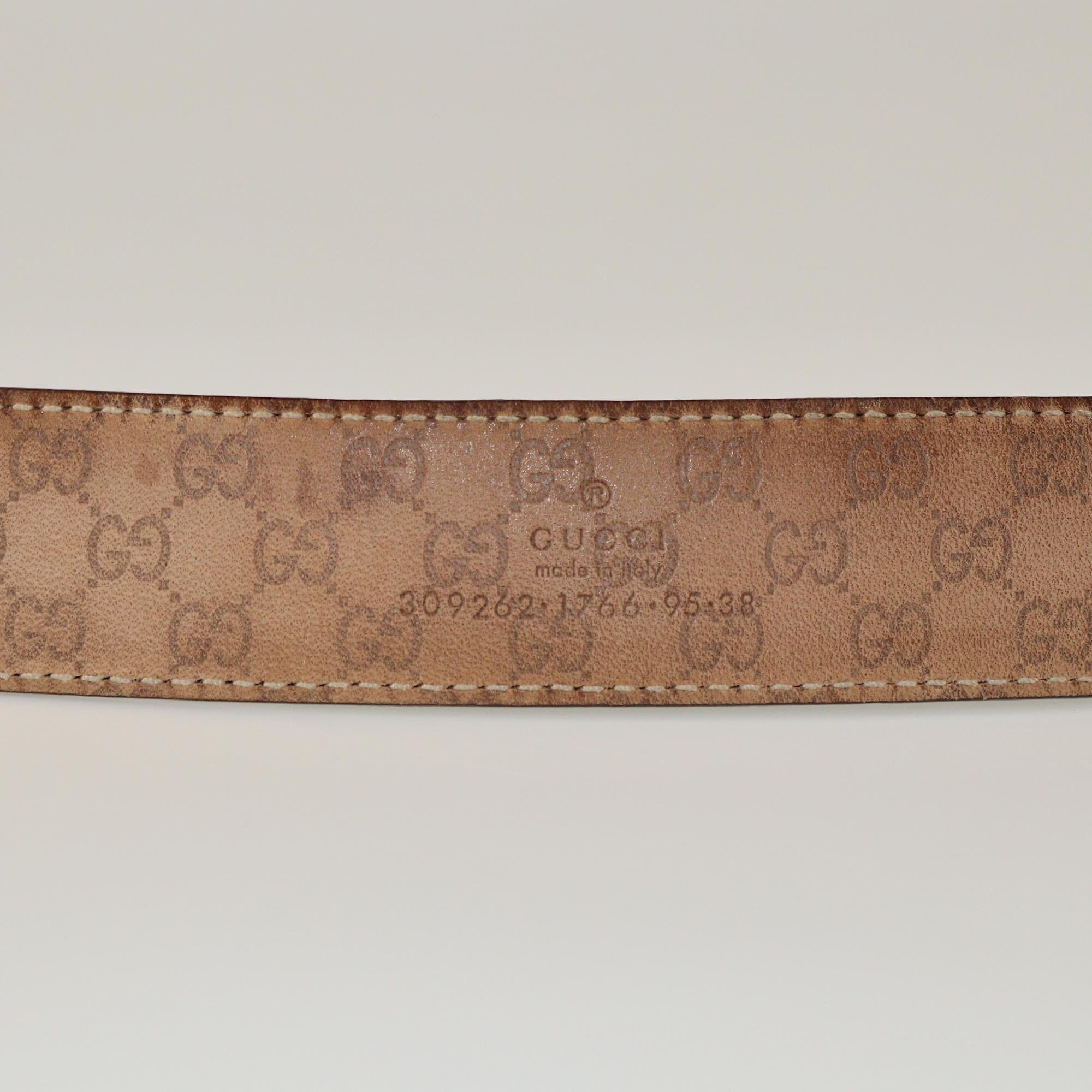Gucci Choco Brown Guccissima Plaque Buckle Belt Mens Gucci