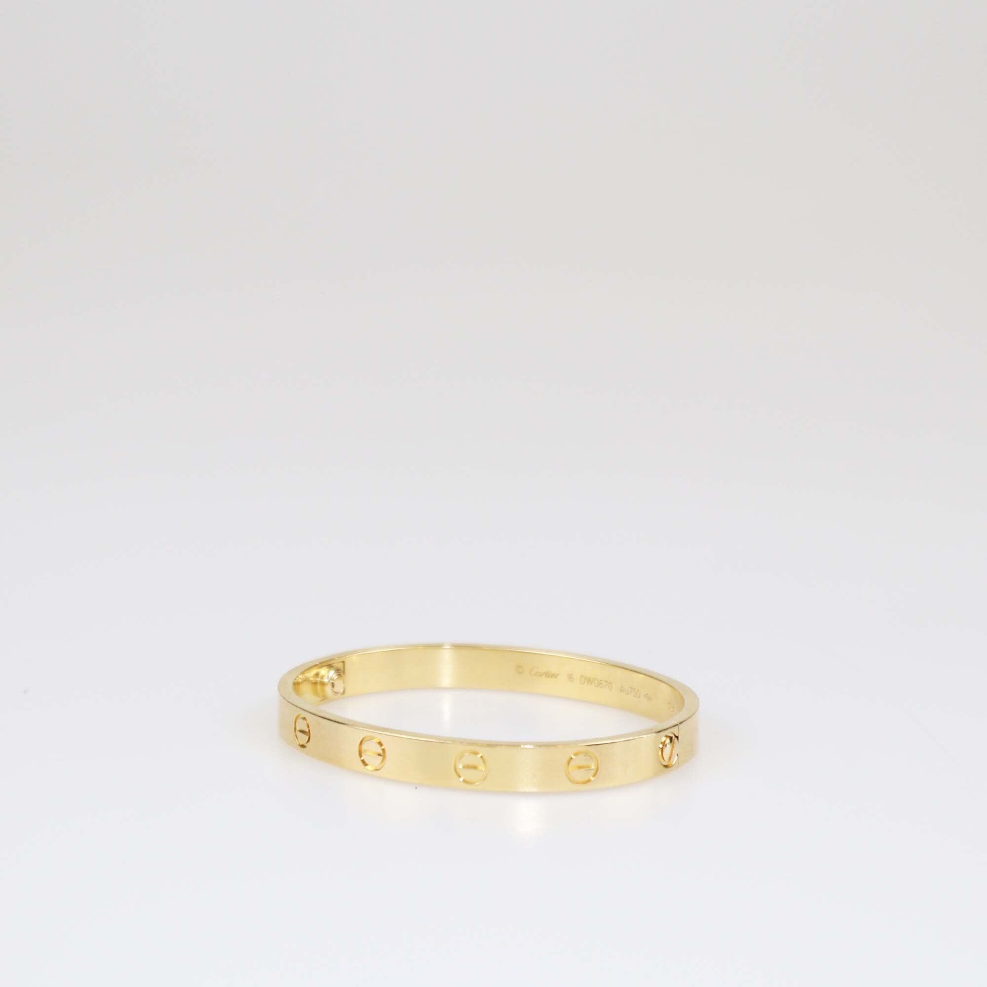 Cartier Love 18K Yellow Gold Bracelet Womens Cartier