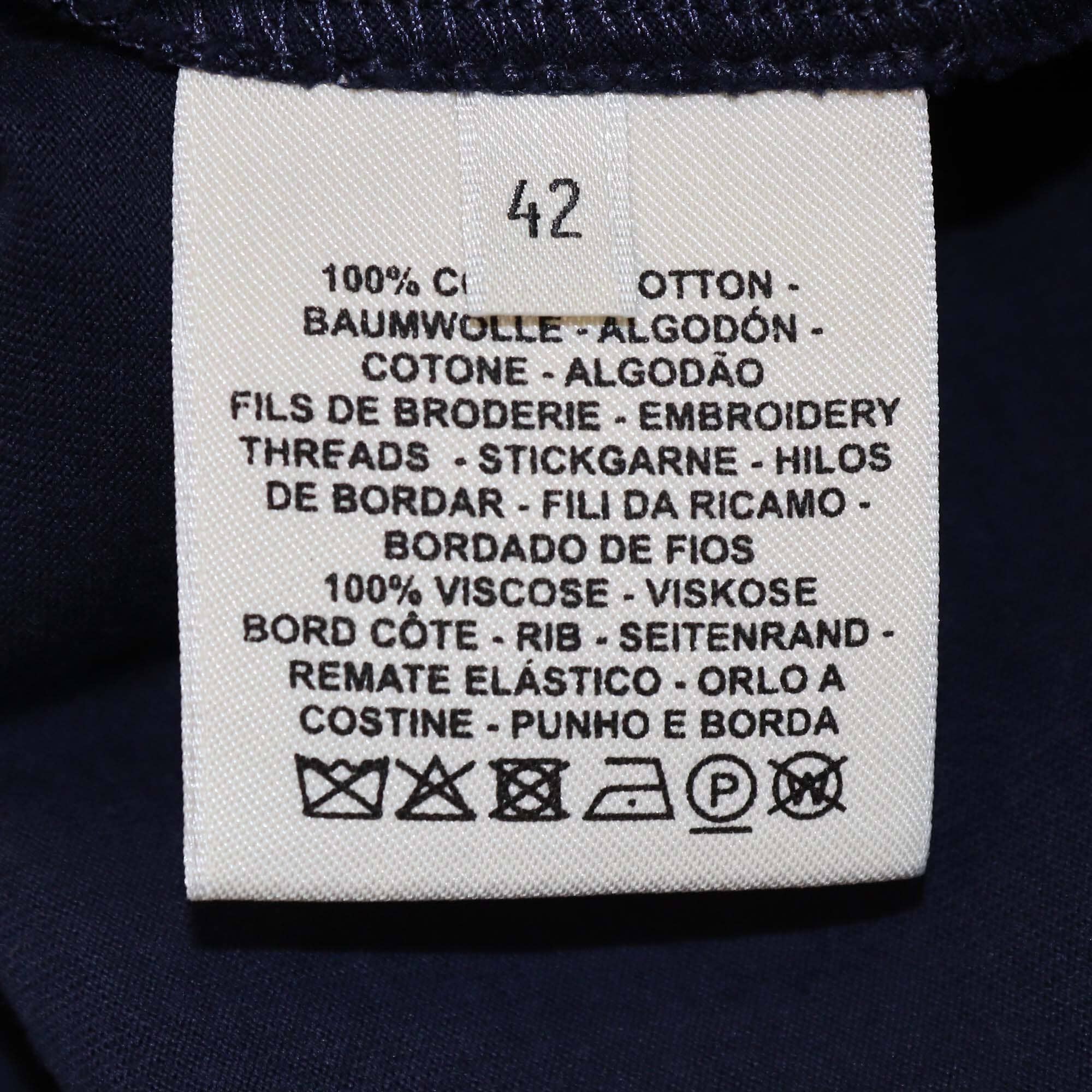 Hermes Navy Blue Chain de Ancre Embroidered Pocket T-Shirt Womens Hermes
