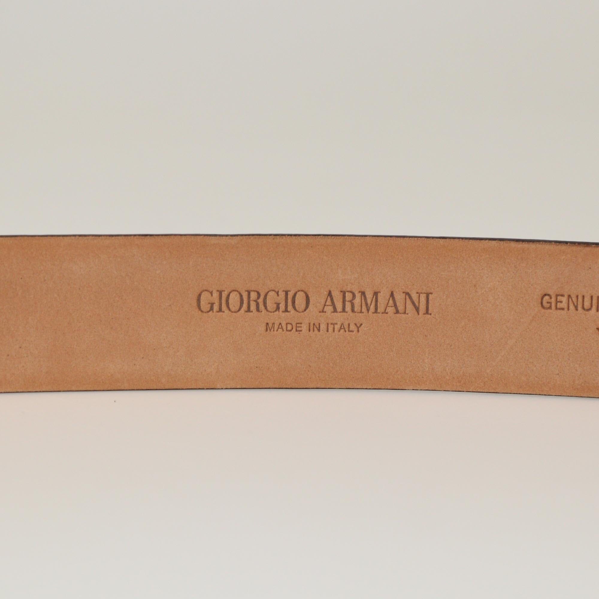 Giorgio Armani Black Slim Logo Bickle Belt Womens Giorgio Armani