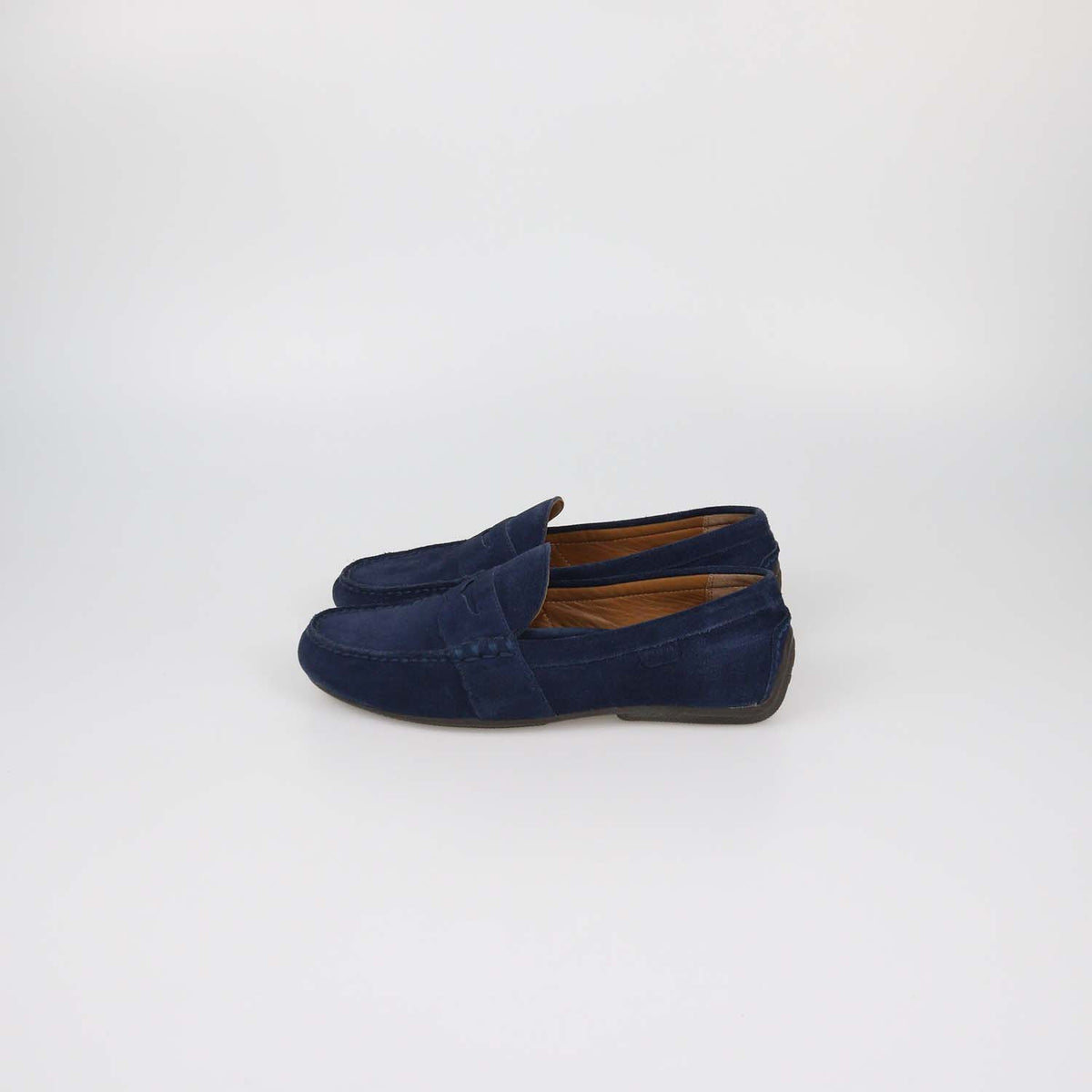 Polo Ralph Lauren Navy Blue Suede Reynold Driver Loafers