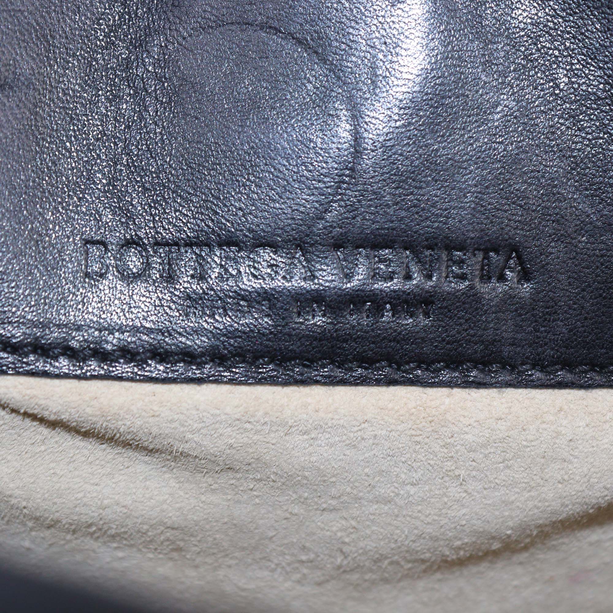 Bottega Veneta Black Intrecciato Perforated Leather Satchel