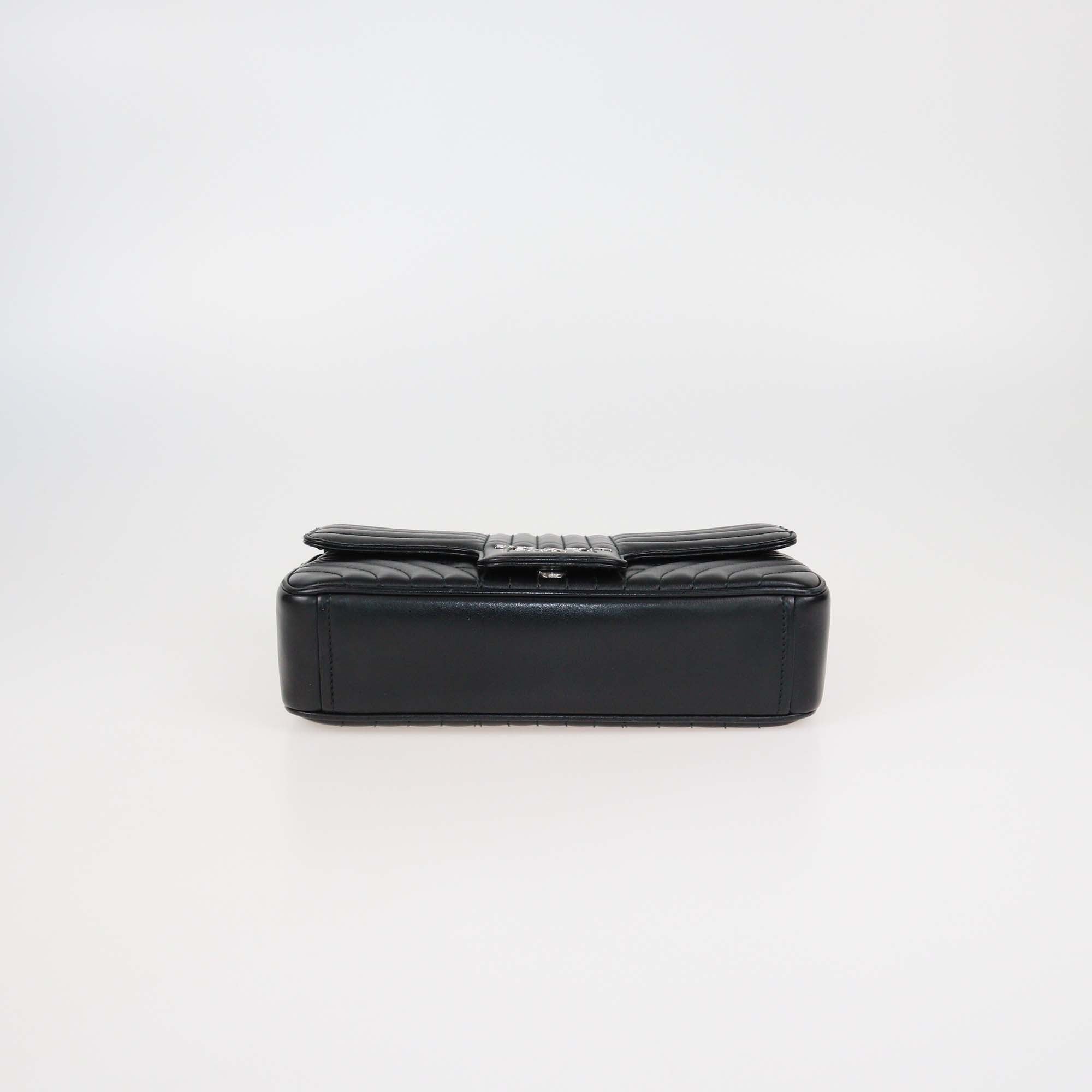 Prada Black Leather Medium Diagramme Shoulder Bag