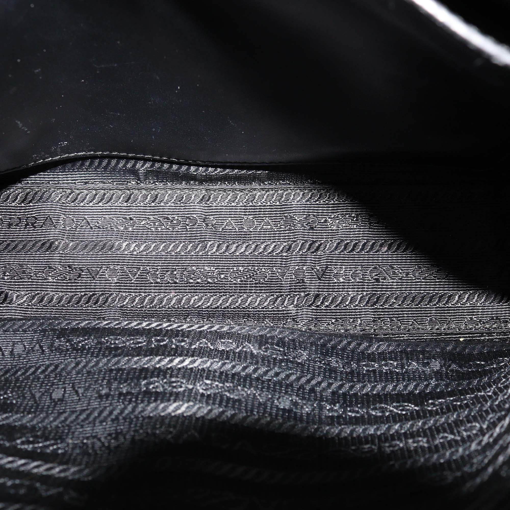 Prada Black Leather Medium Diagramme Shoulder Bag