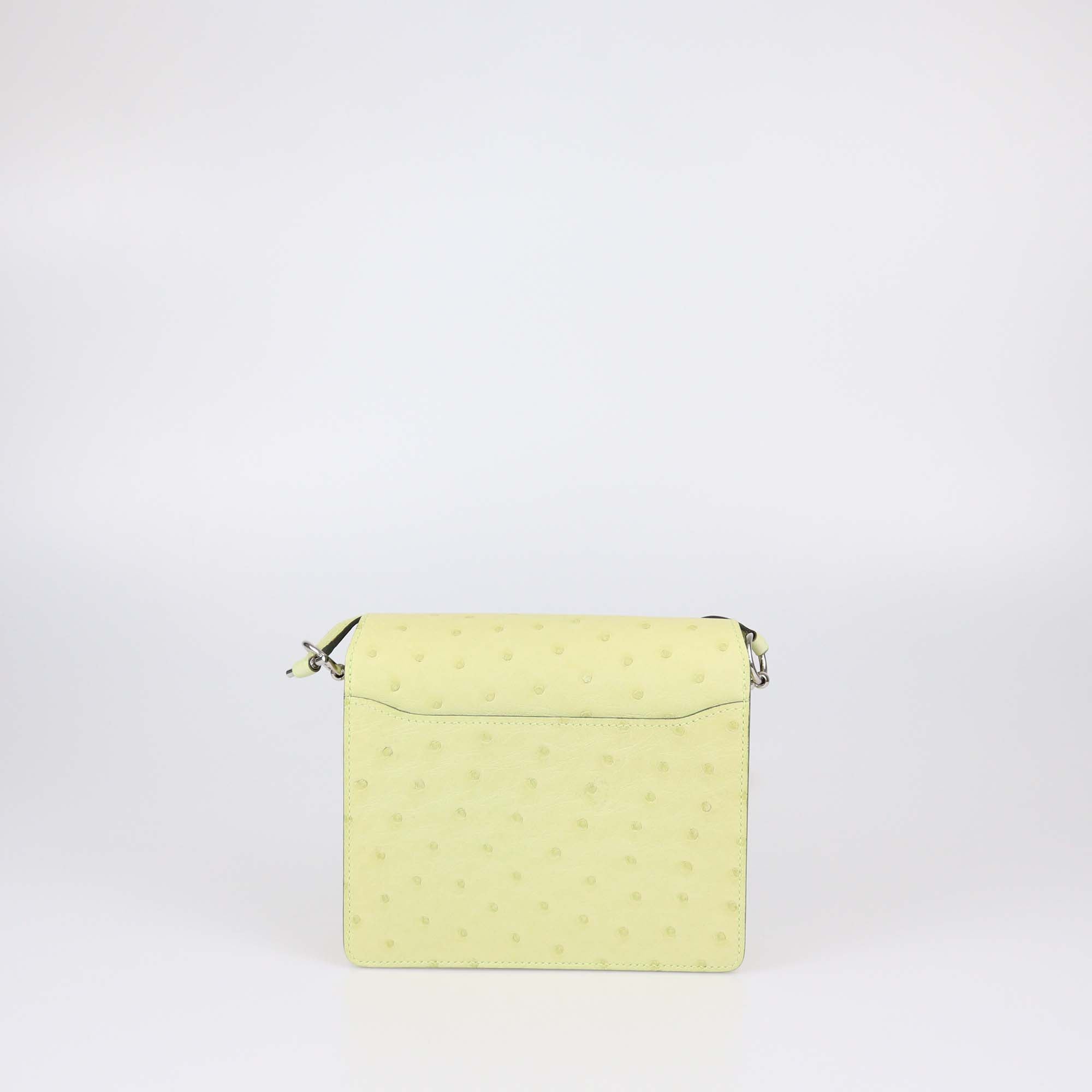 Hermes Jaune Bourgeon Ostrich Mini Roulis Bag