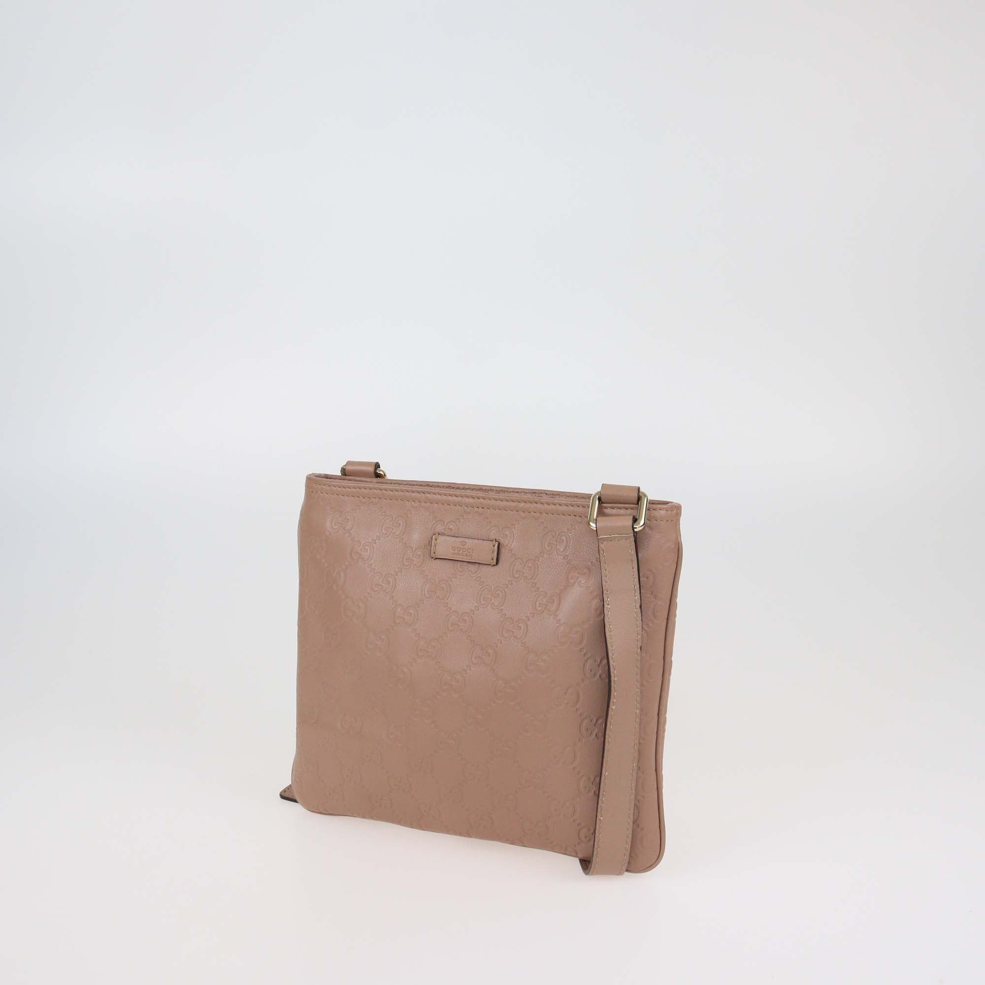 Gucci Beige Guccissima Leather Small Messenger Bag