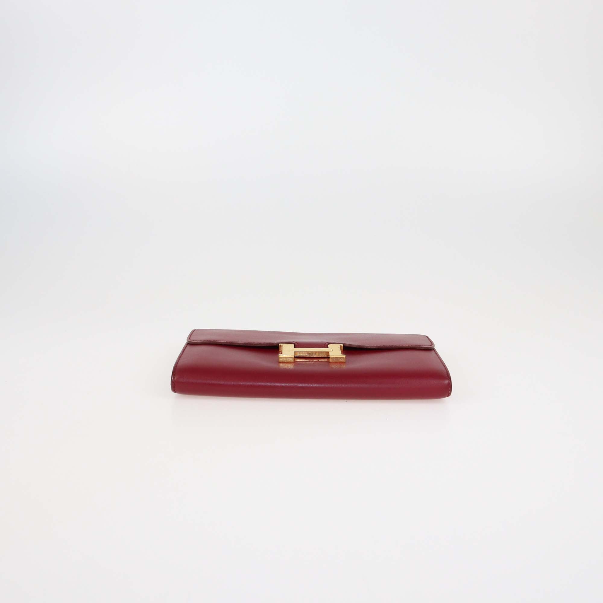 Hermes Rouge H Swift Leather Constance long Wallet