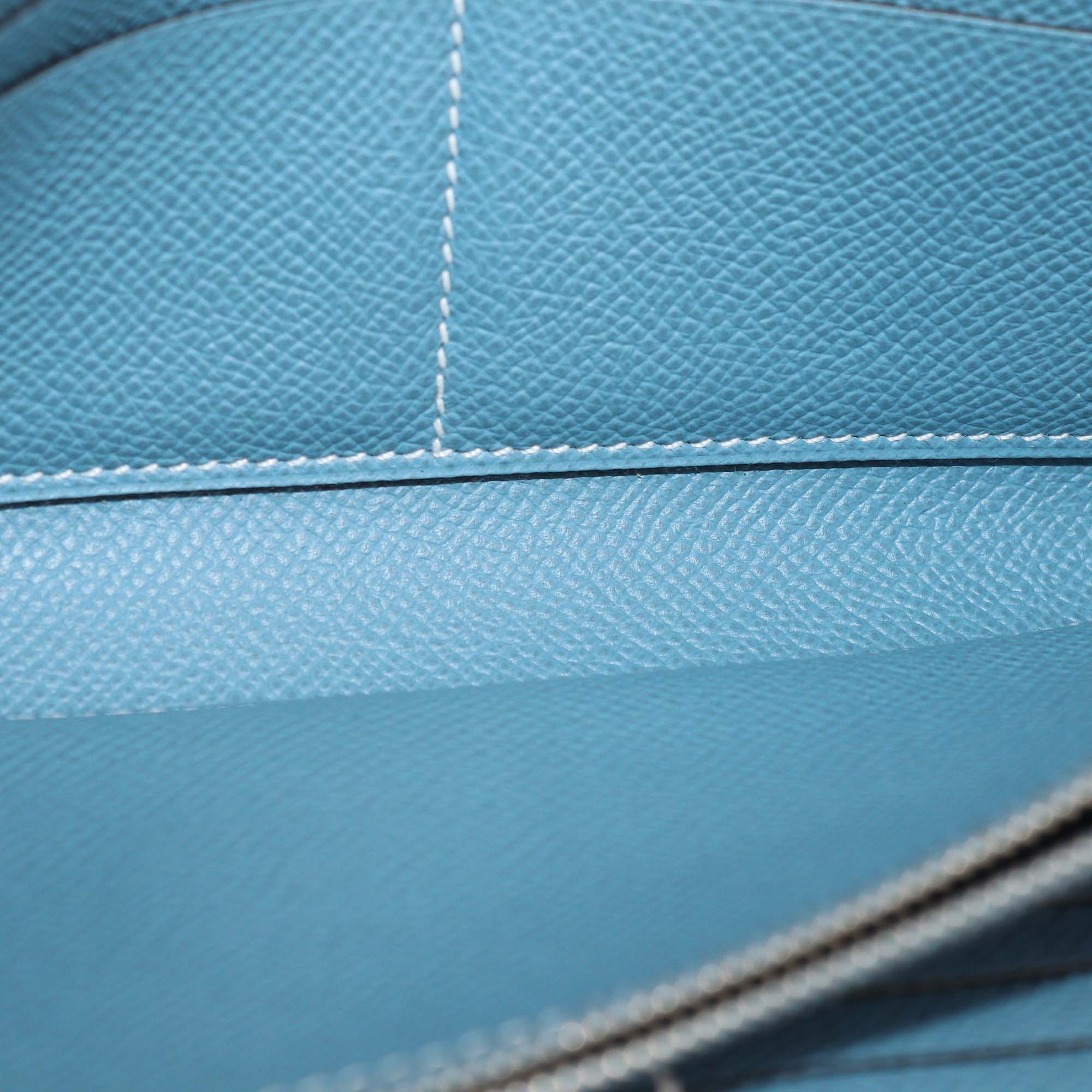 Hermes Blue Jean Epsom Leather Kelly Classic Wallet